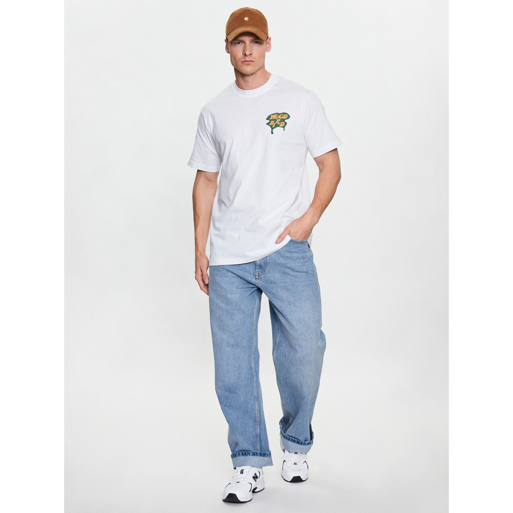 Woodbird Tricou Kaleb Oase 2316-401 Alb Regular Fit - Pled.ro