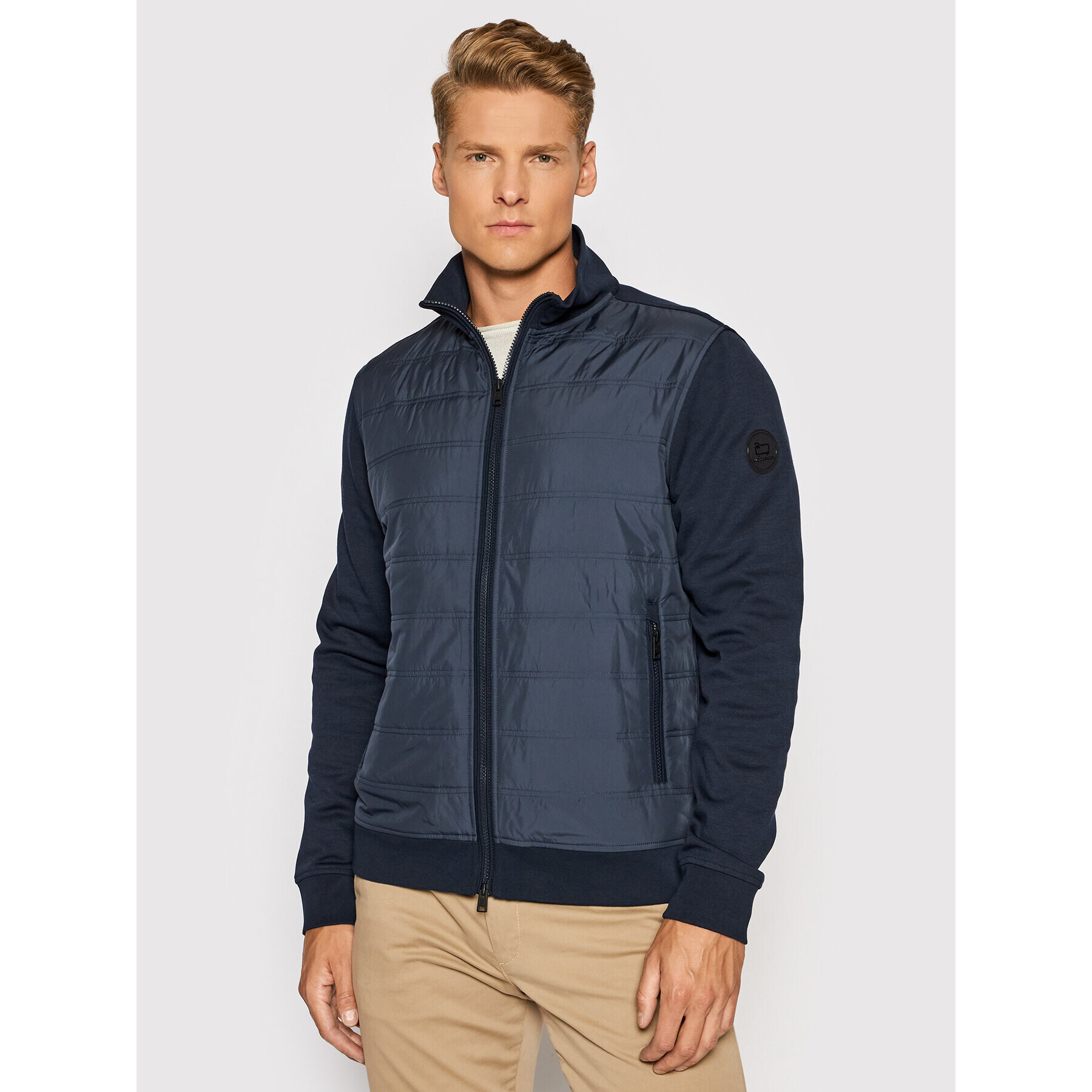 Woolrich Bluză Interlock CFWOSW0110MRUT2723 Bleumarin Regular Fit - Pled.ro