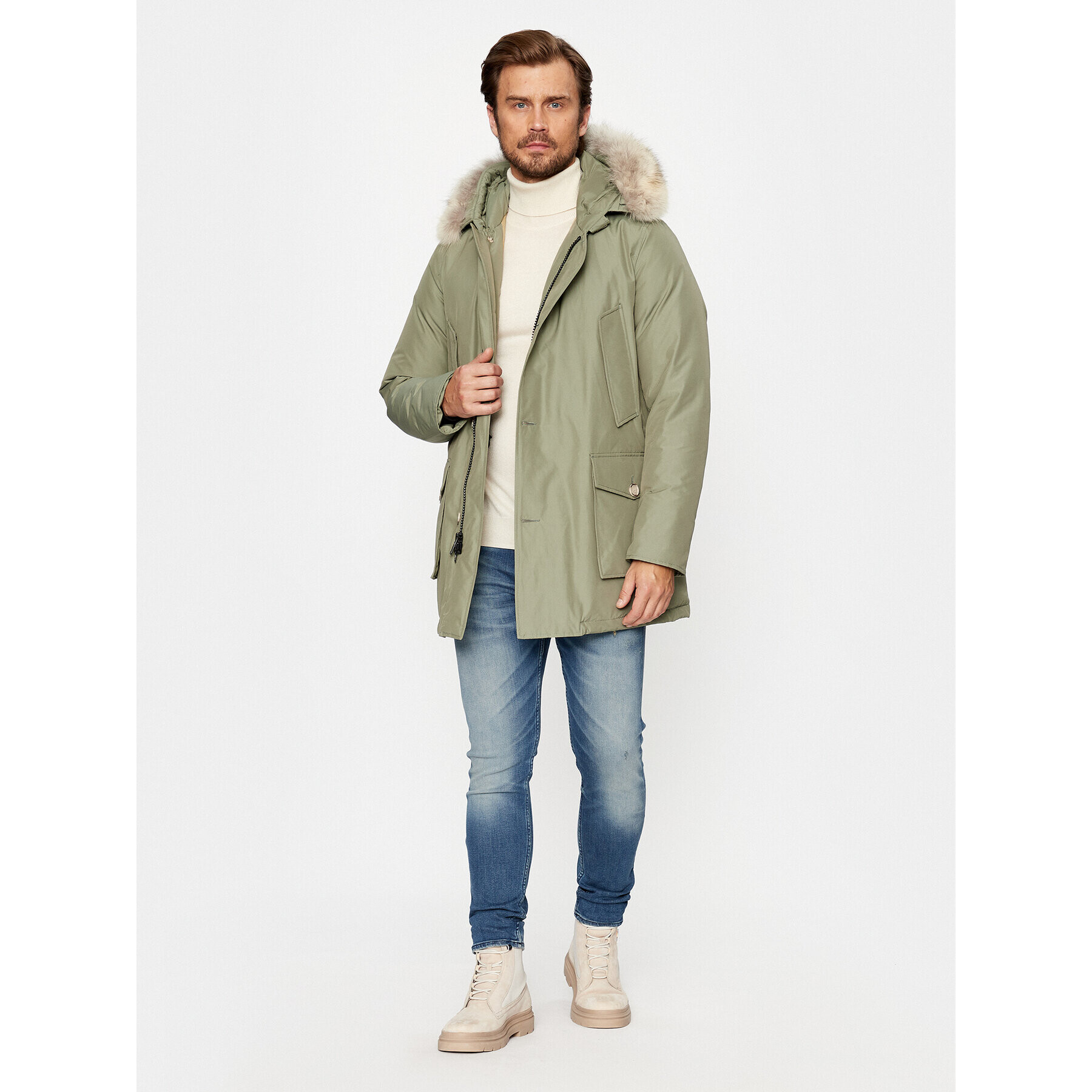 Woolrich Geacă de iarnă Arctic CFWOOU0482MRUT0001 Verde Regular Fit - Pled.ro