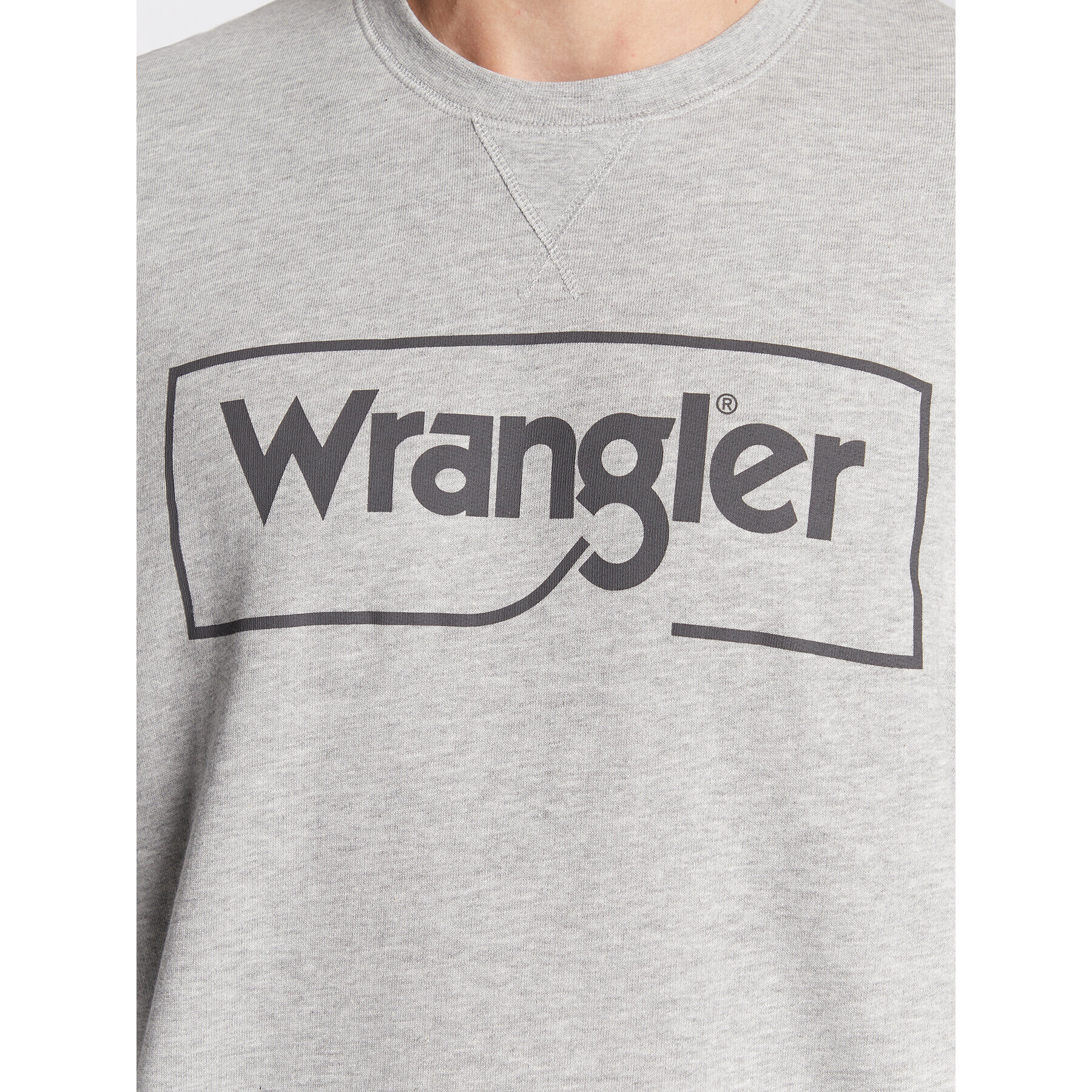 Wrangler Bluză Frame Logo Crew W662HAX37 Gri Regular Fit - Pled.ro