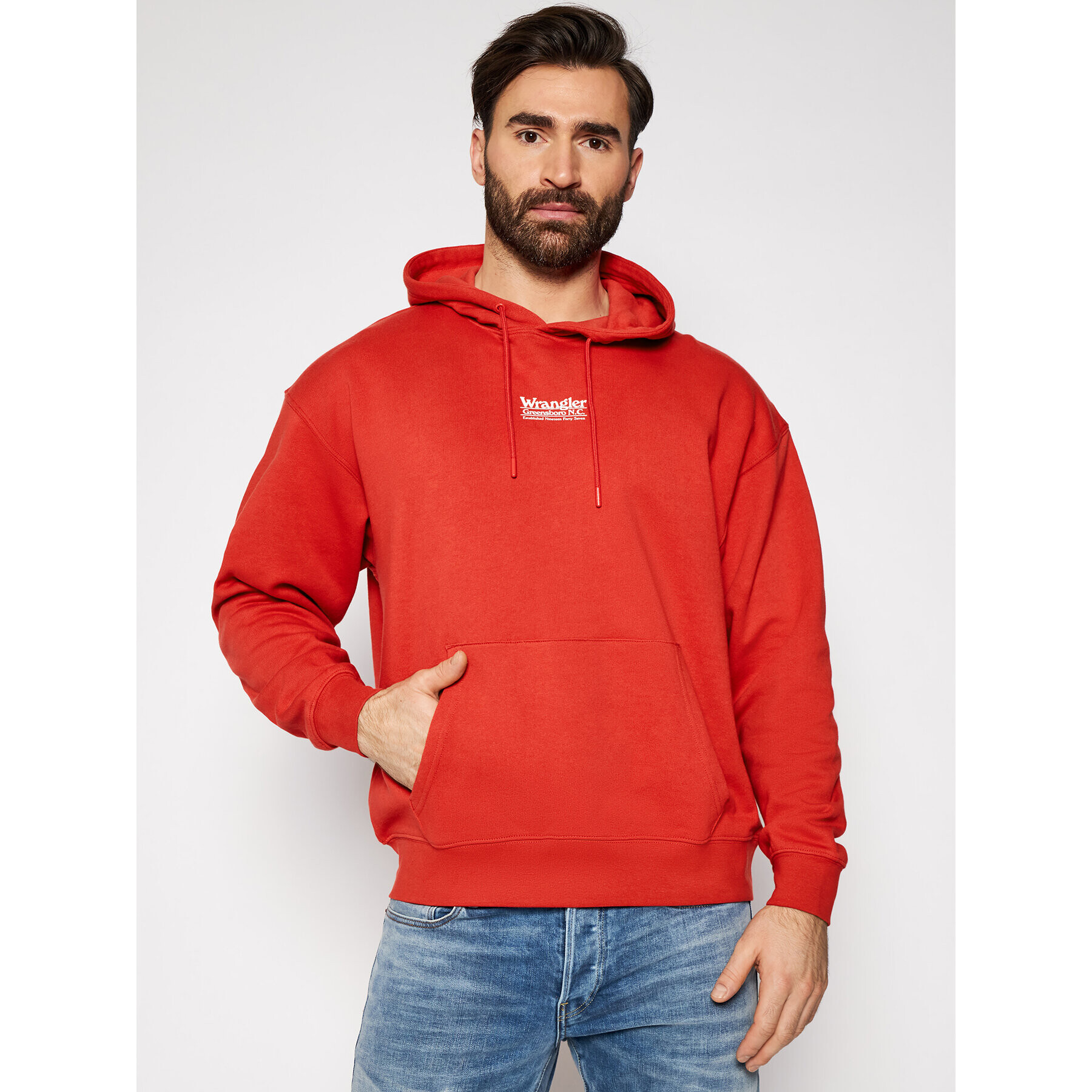 Wrangler Bluză Hoodie W6E1HAXA4 Roșu Regular Fit - Pled.ro