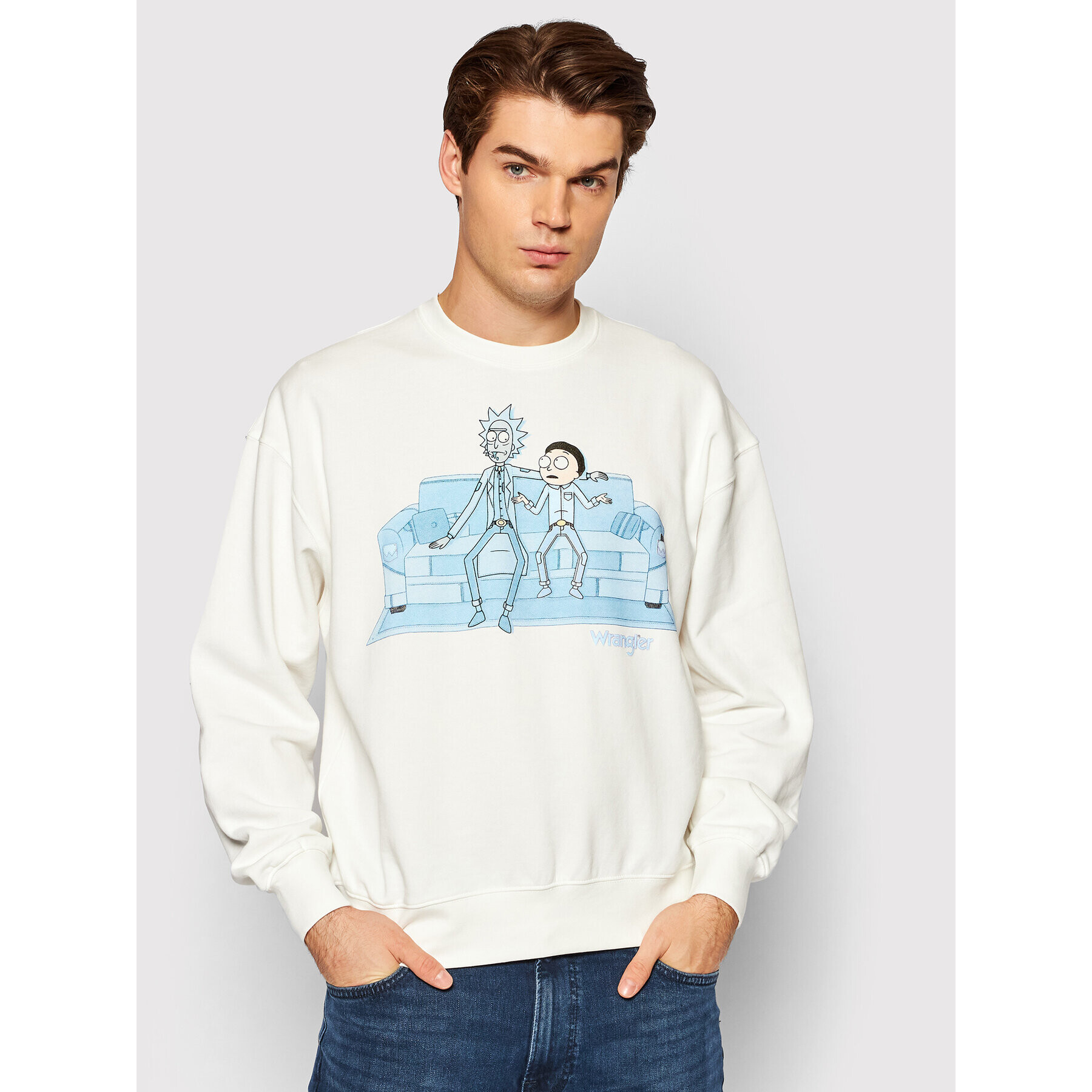 Wrangler Bluză RICK AND MORTY W6R1HN737 Alb Regular Fit - Pled.ro