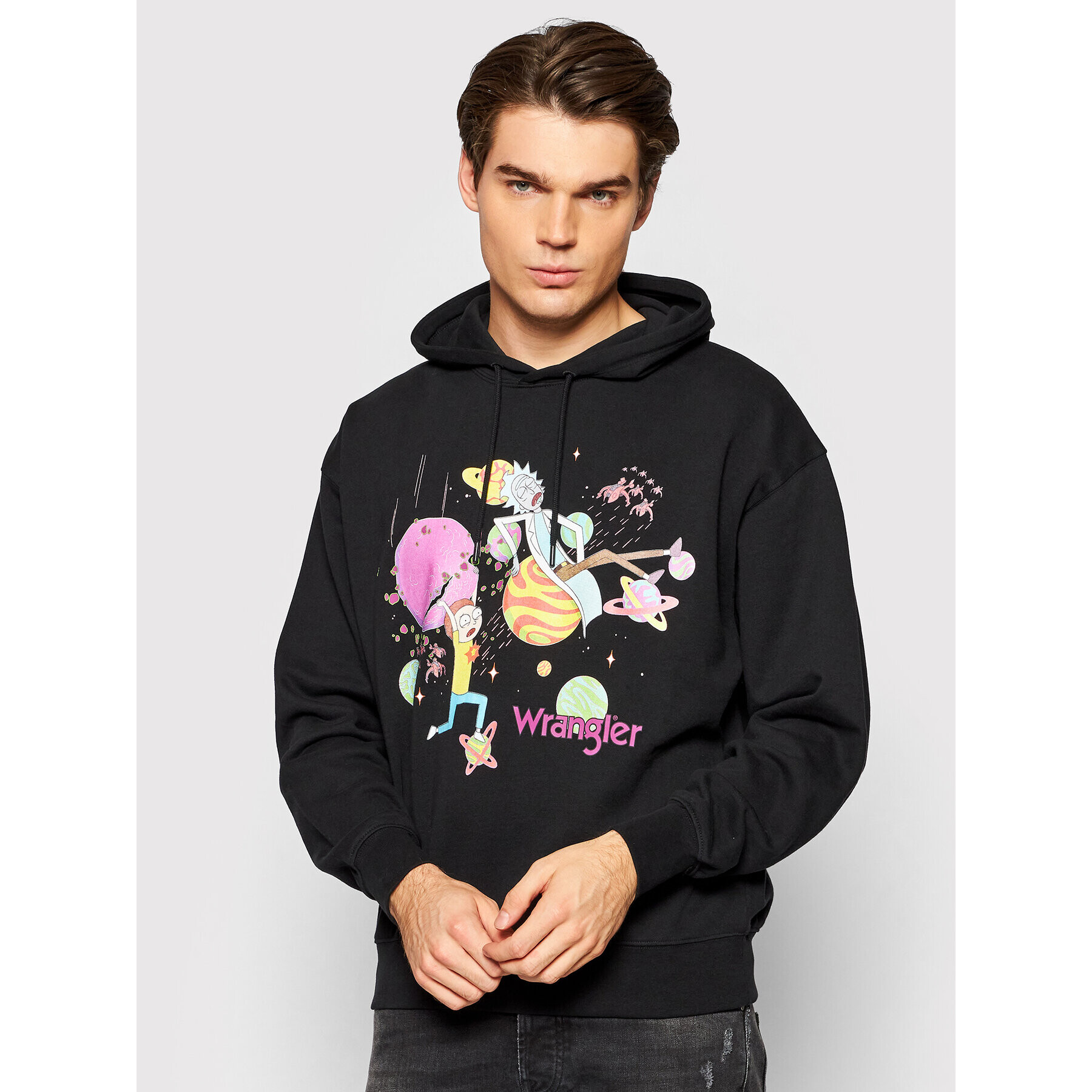 Wrangler Bluză RICK AND MORTY W6R2HN100 Negru Regular Fit - Pled.ro