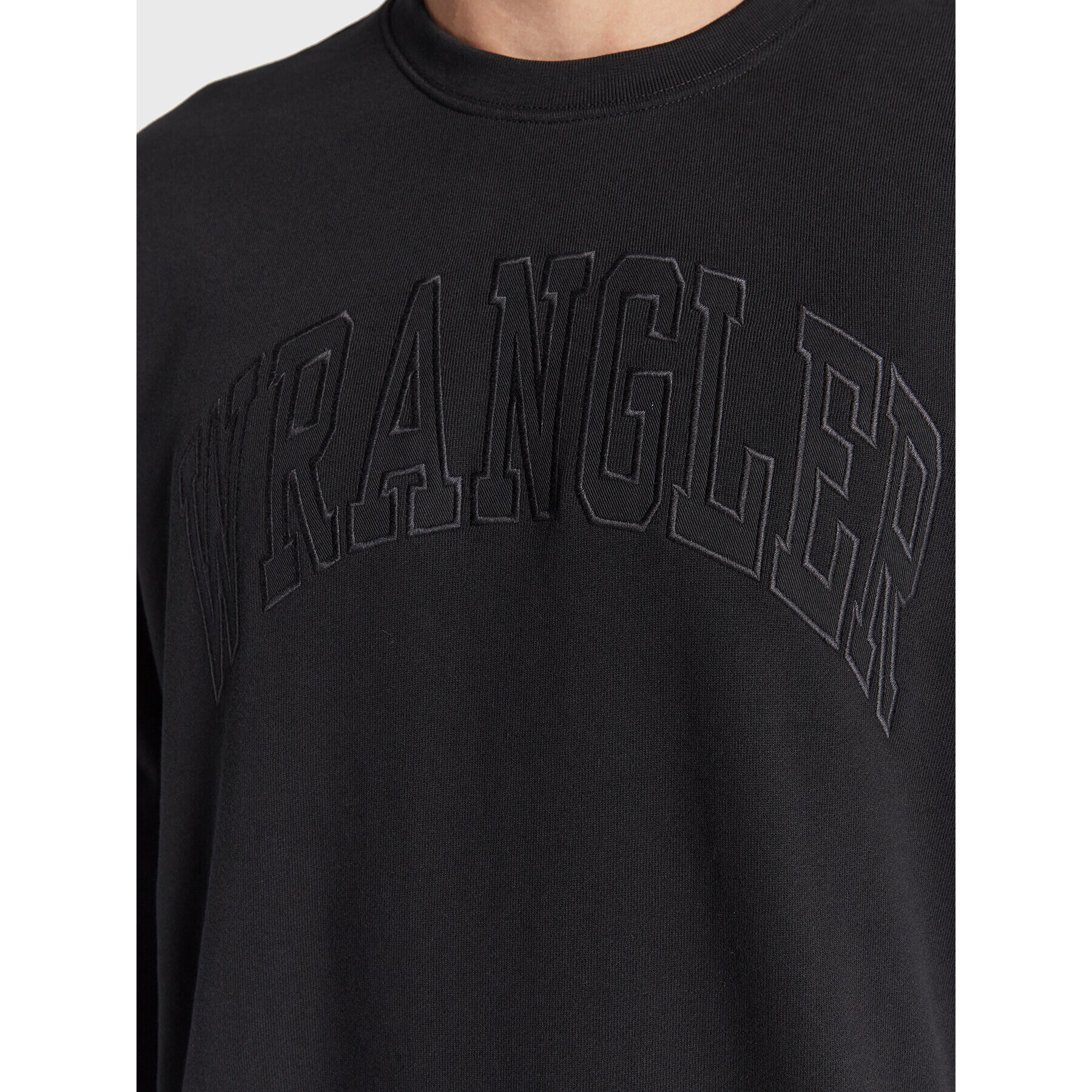 Wrangler Bluză Varsity Crew W668IL100 112321152 Negru Relaxed Fit - Pled.ro