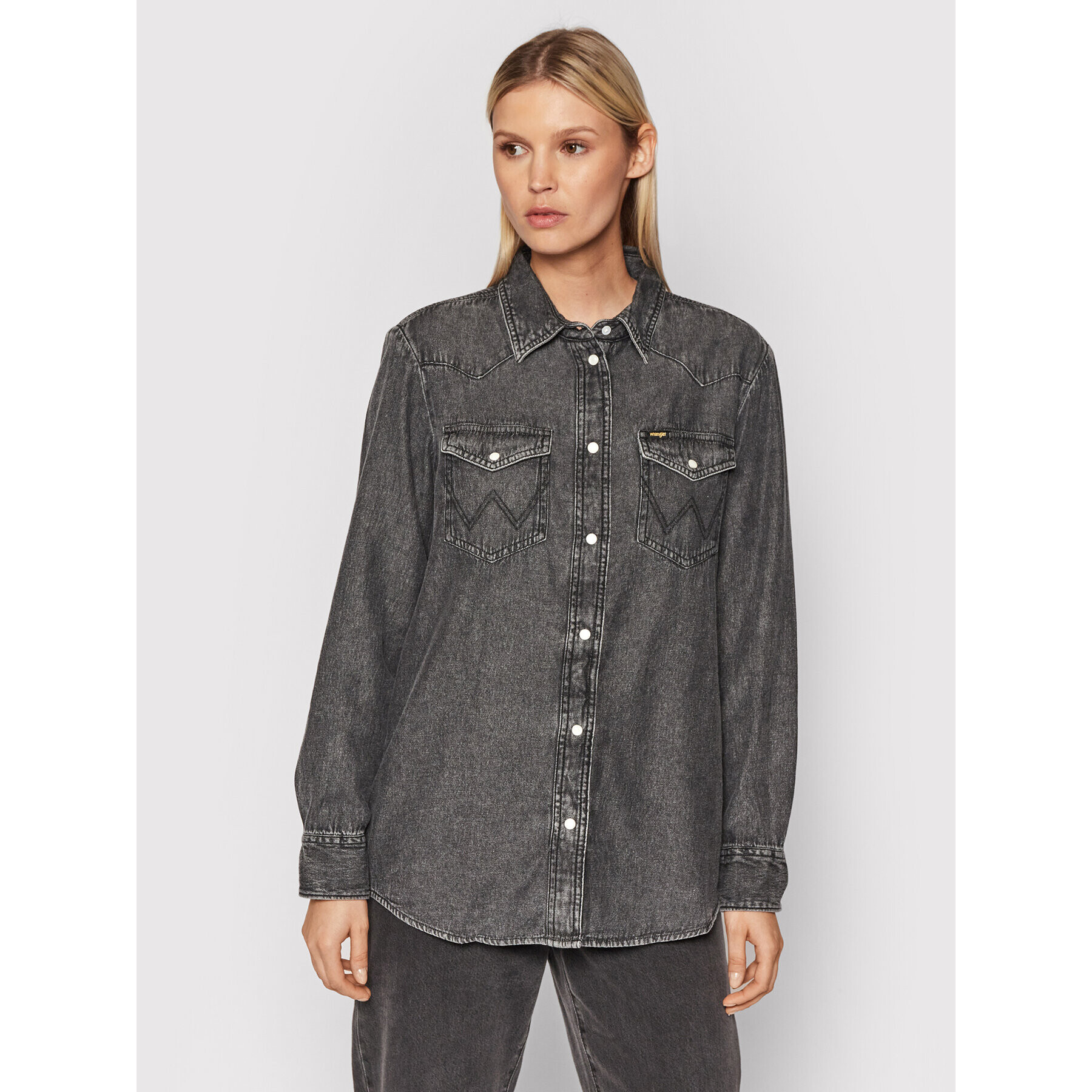 Wrangler Cămașă Heritage W5S96L339 Negru Regular Fit - Pled.ro