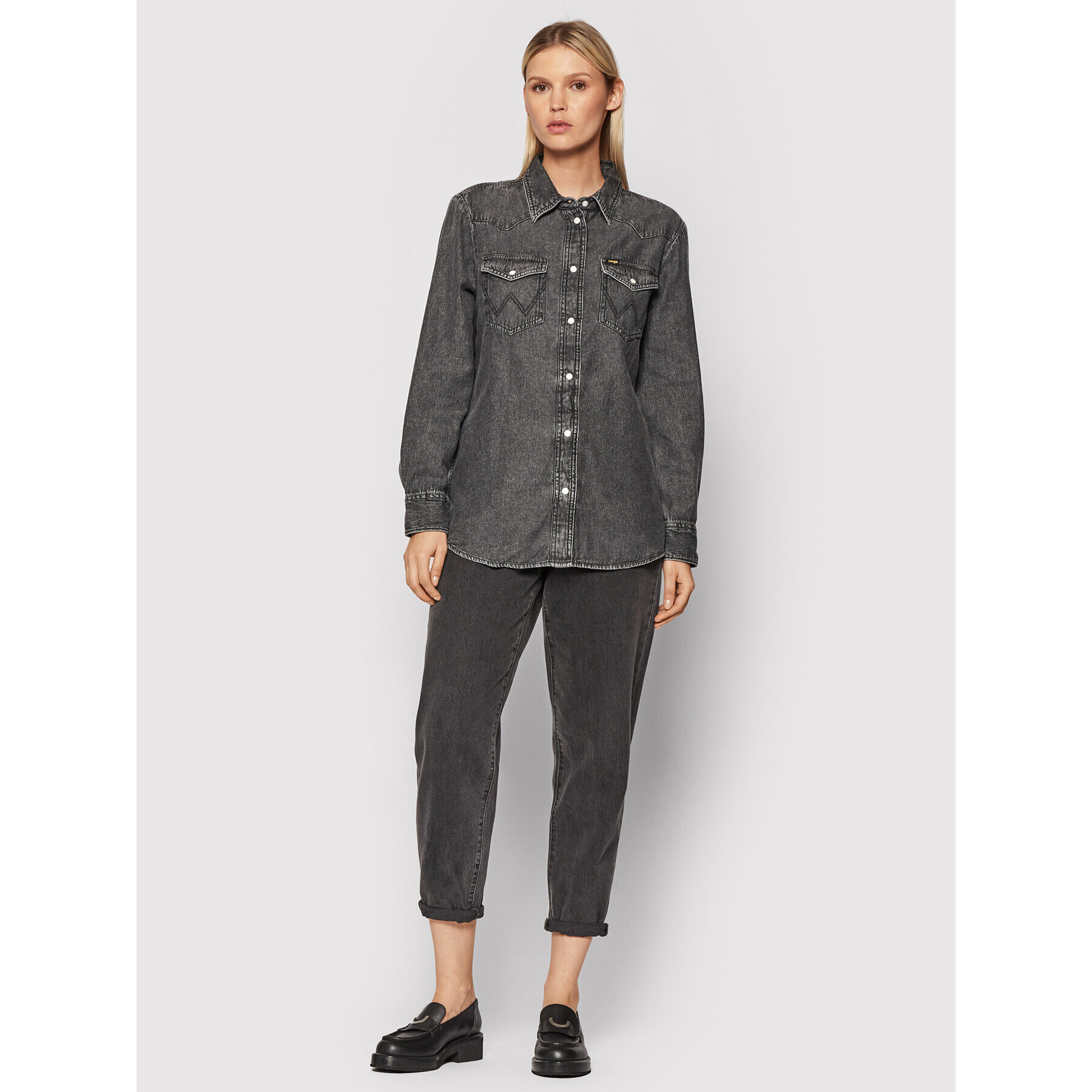 Wrangler Cămașă Heritage W5S96L339 Negru Regular Fit - Pled.ro