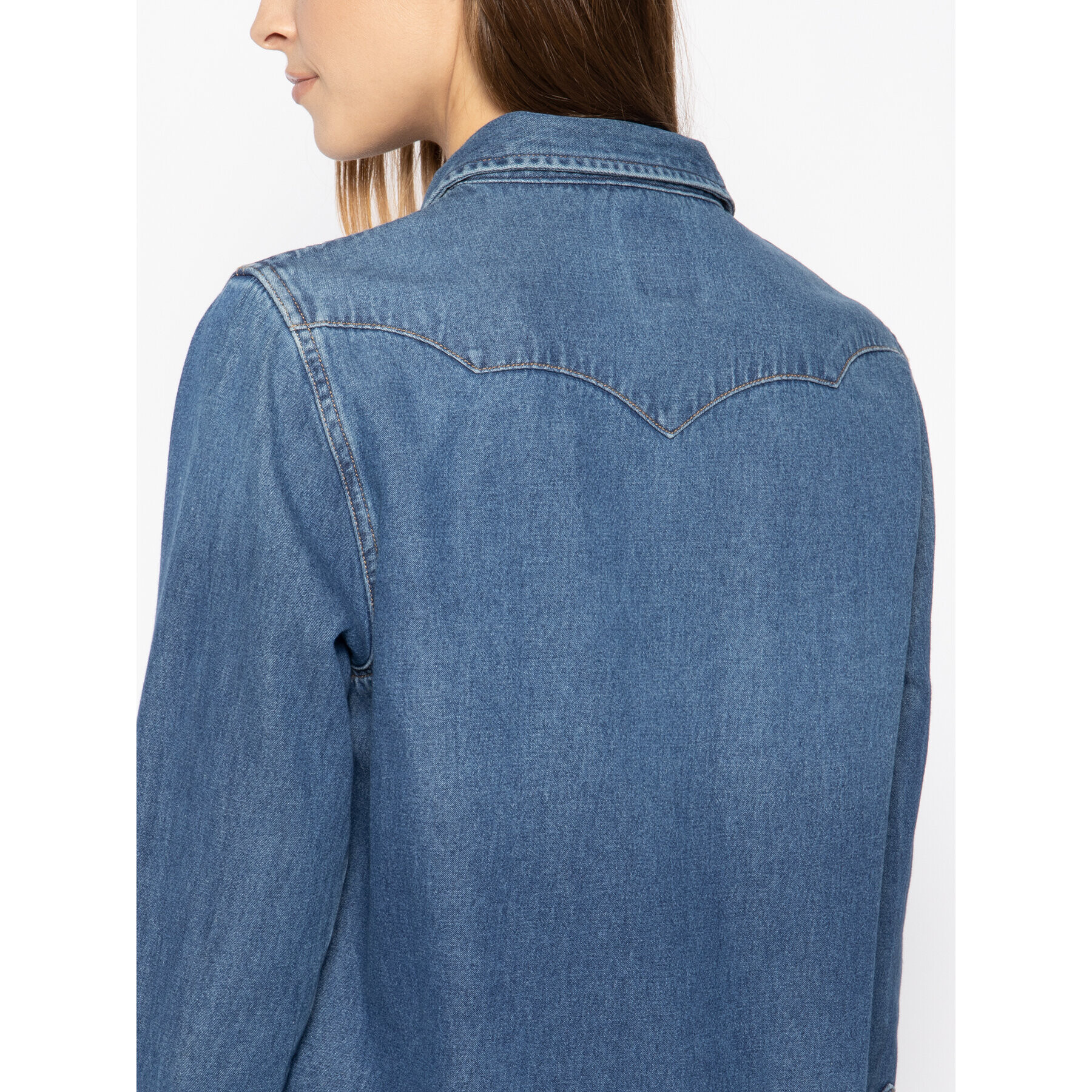 Wrangler cămașă de blugi 27WW W5WSLW924 Bleumarin Regular Fit - Pled.ro