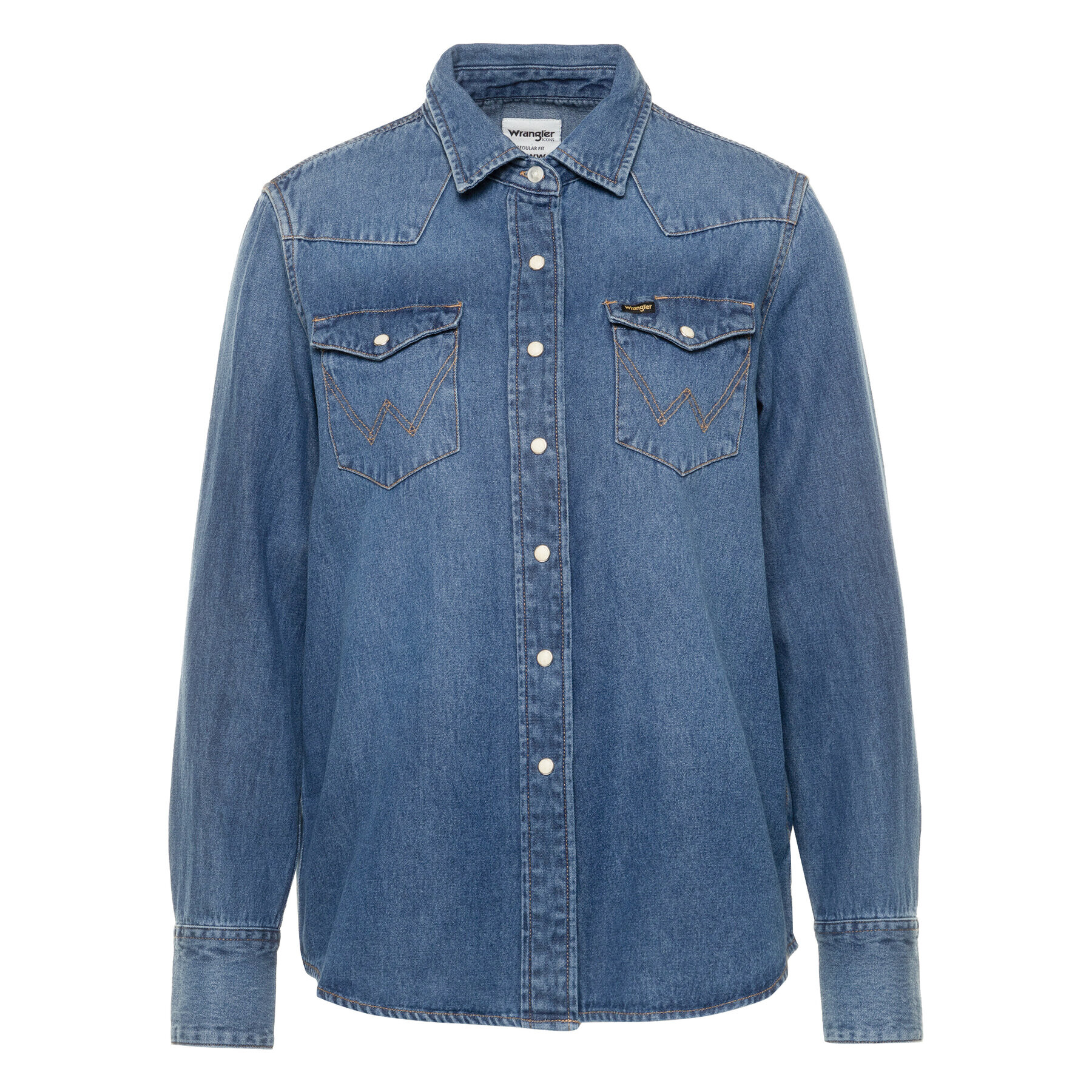 Wrangler cămașă de blugi 27WW W5WSLW924 Bleumarin Regular Fit - Pled.ro