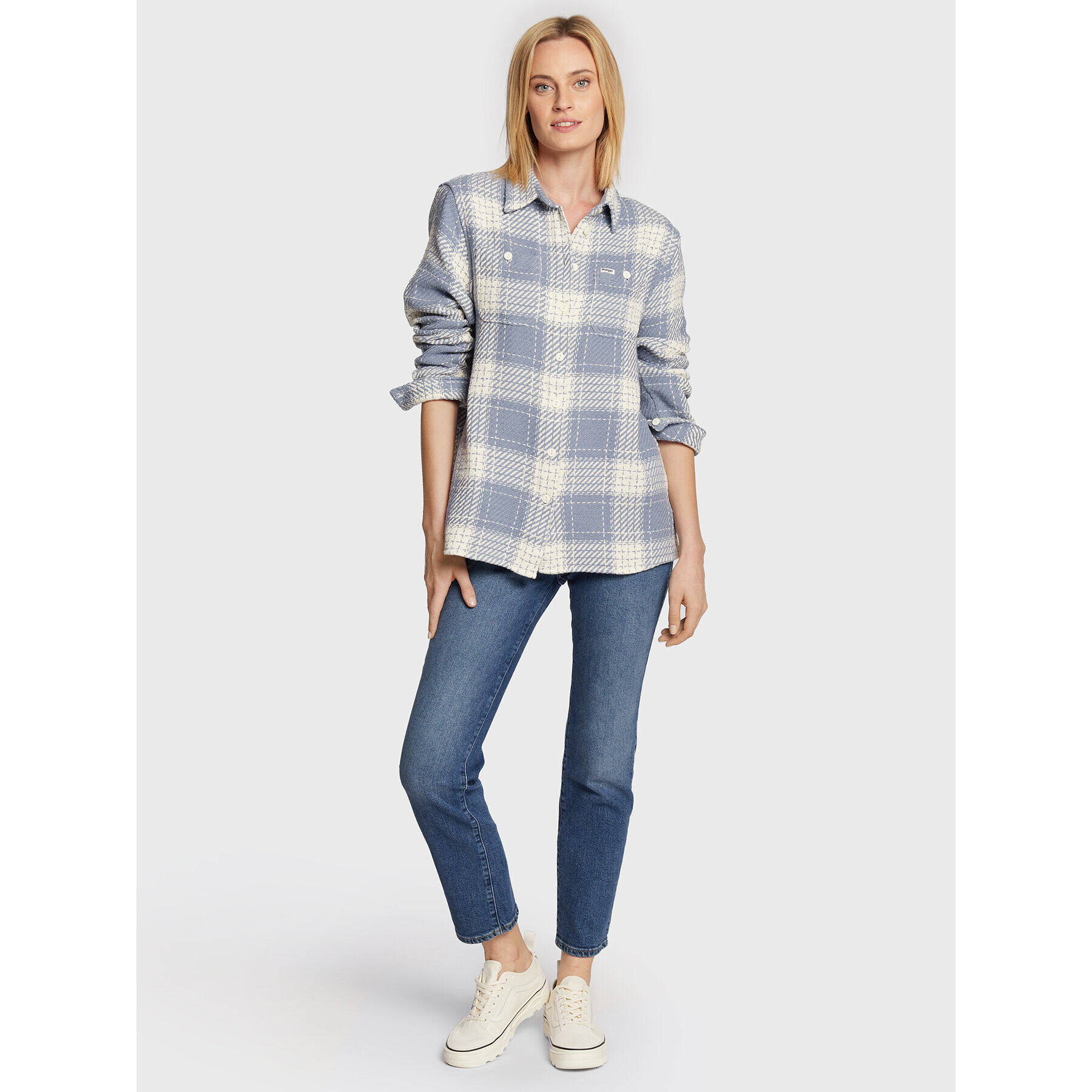 Wrangler Cămașă W5P4CUX4Q Albastru Relaxed Fit - Pled.ro