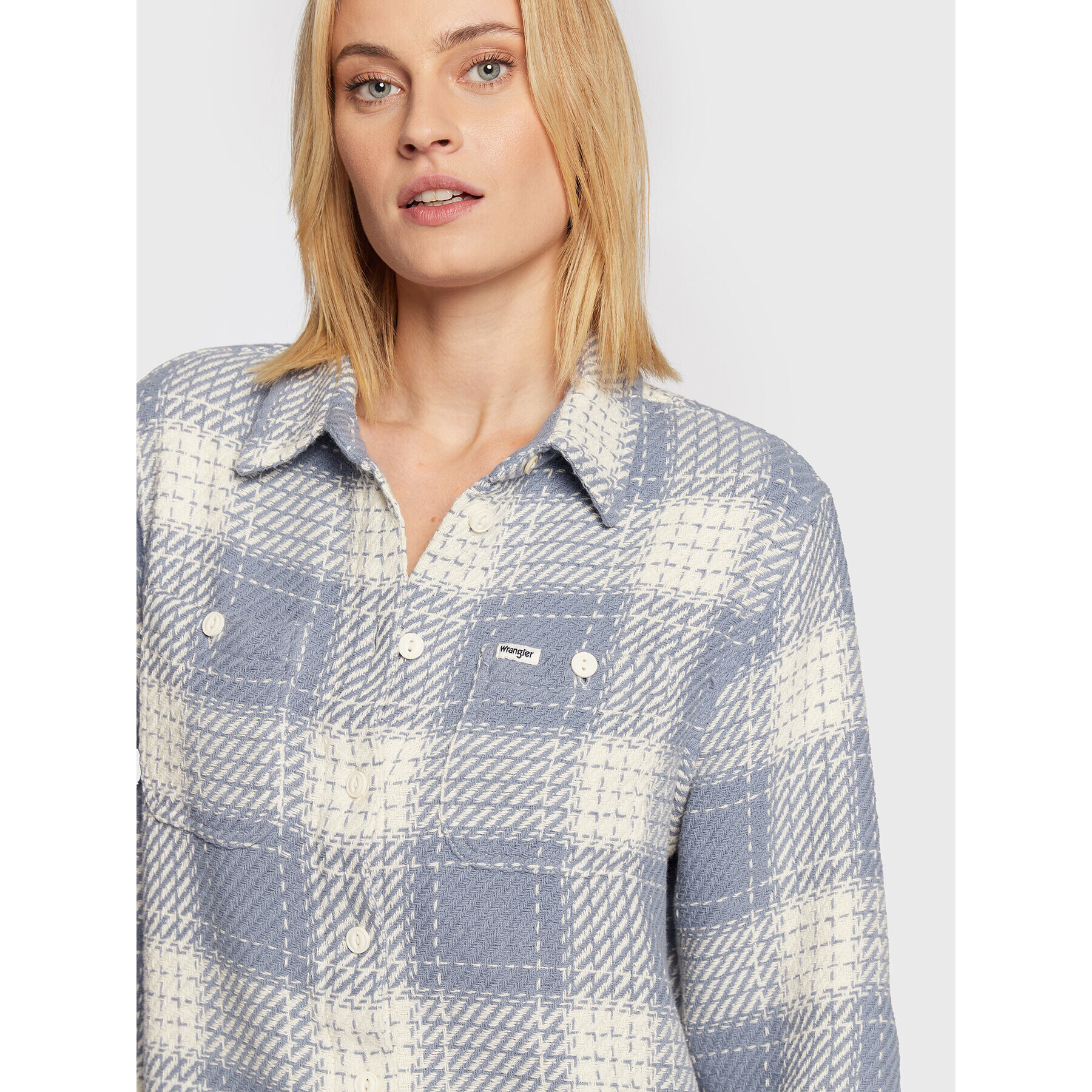 Wrangler Cămașă W5P4CUX4Q Albastru Relaxed Fit - Pled.ro