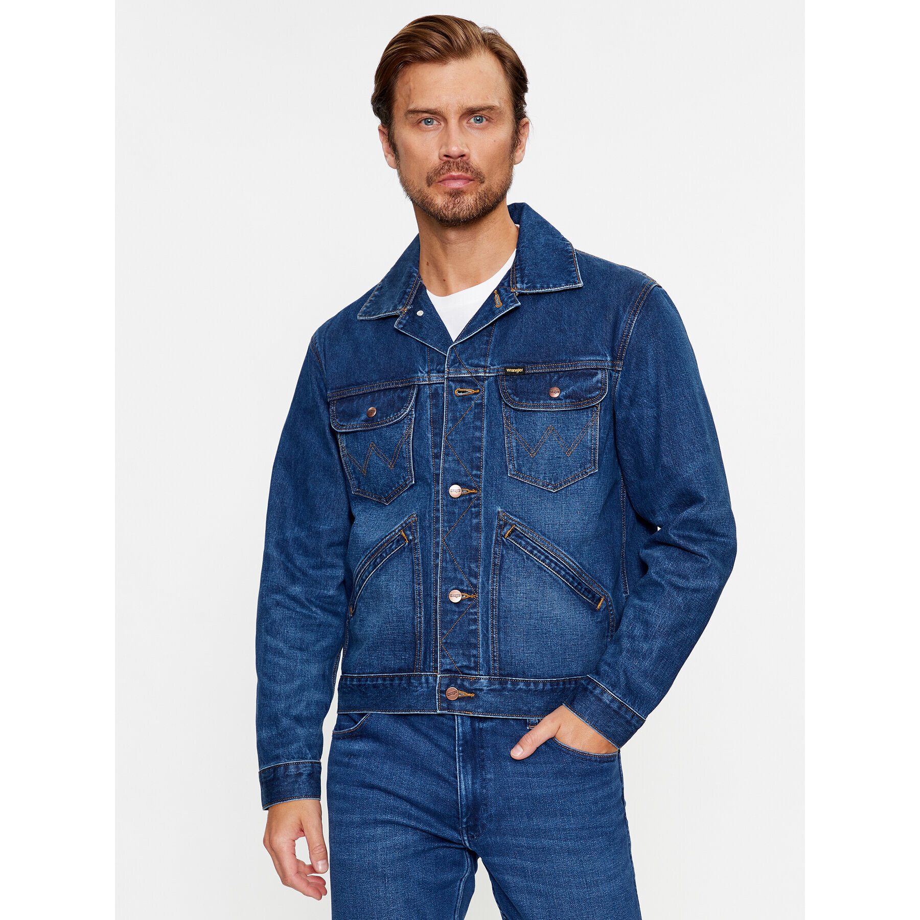 Wrangler Geacă de blugi 124Mj 112341043 Albastru Regular Fit - Pled.ro