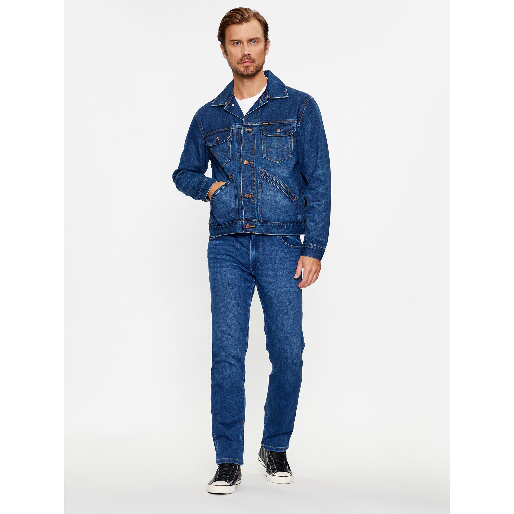 Wrangler Geacă de blugi 124Mj 112341043 Albastru Regular Fit - Pled.ro