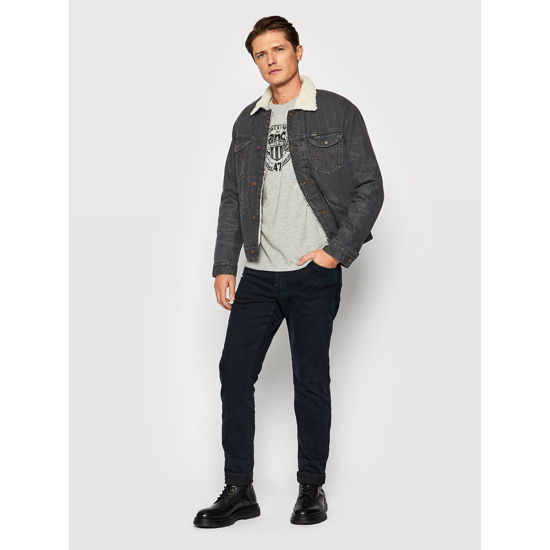 Wrangler Geacă de blugi 124MJ Sherpa W4MSV2339 Negru Regular Fit - Pled.ro