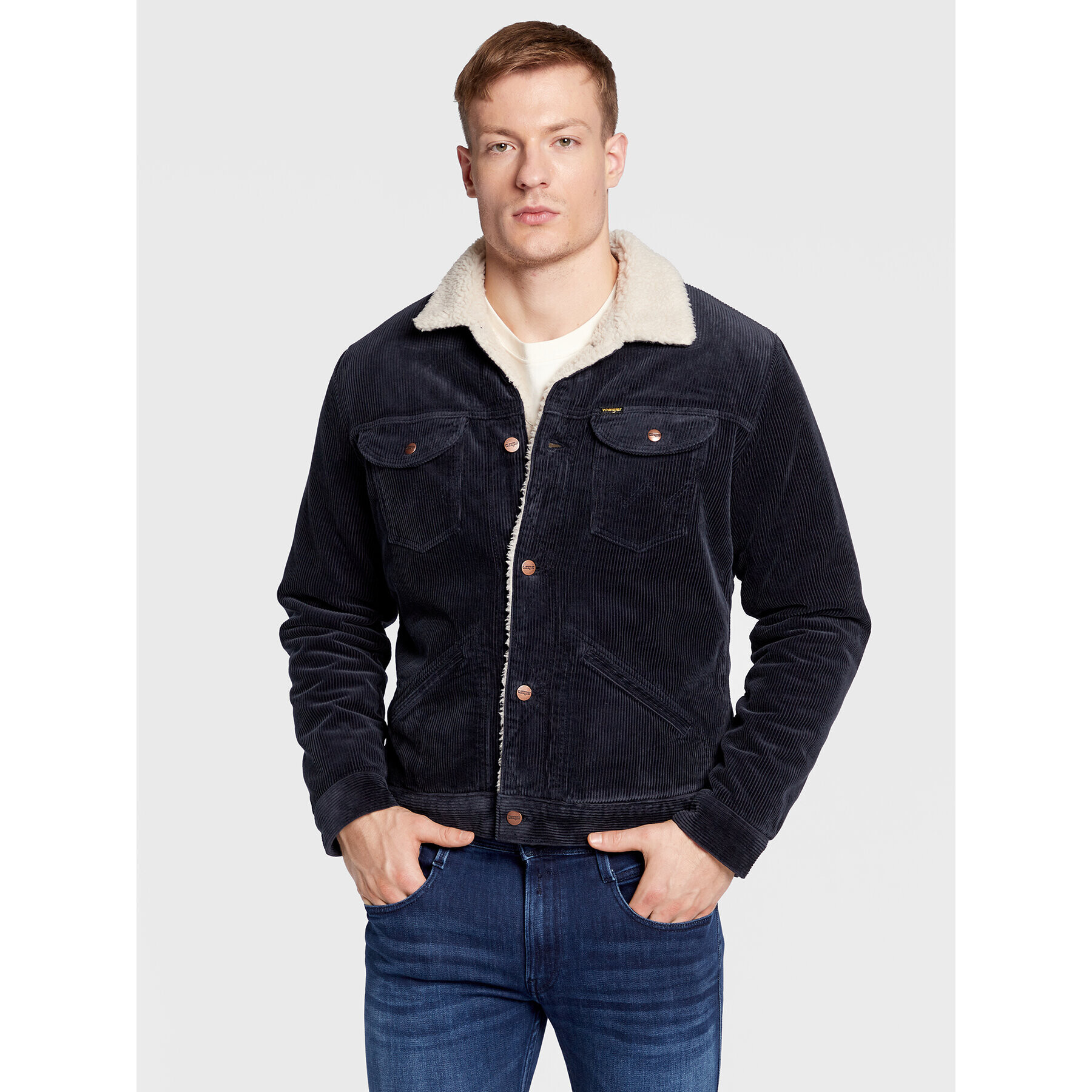 Wrangler Geacă Sherpa W4MS88114 112320904 Bleumarin Regular Fit - Pled.ro