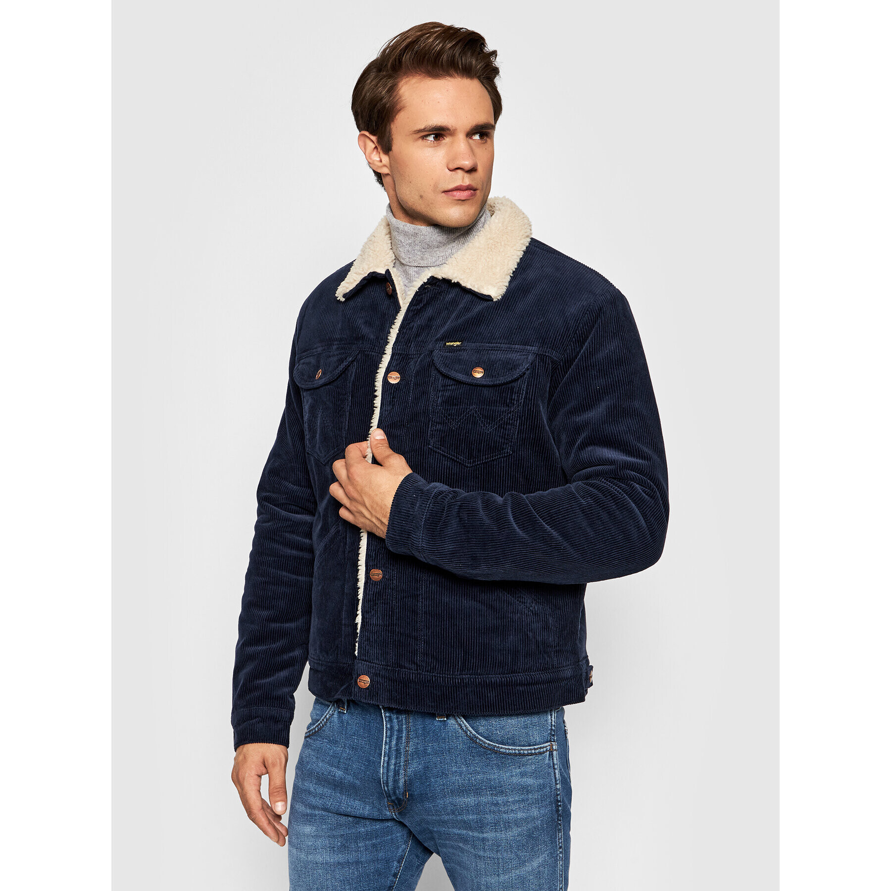 Wrangler Geacă Sherpa W4MSUPB21 Bleumarin Regular Fit - Pled.ro