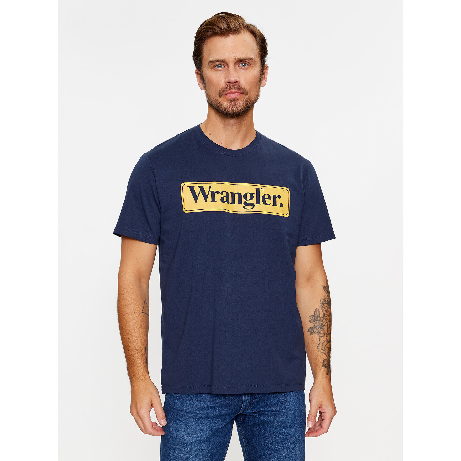 Wrangler Tricou 112341131 Bleumarin Regular Fit - Pled.ro