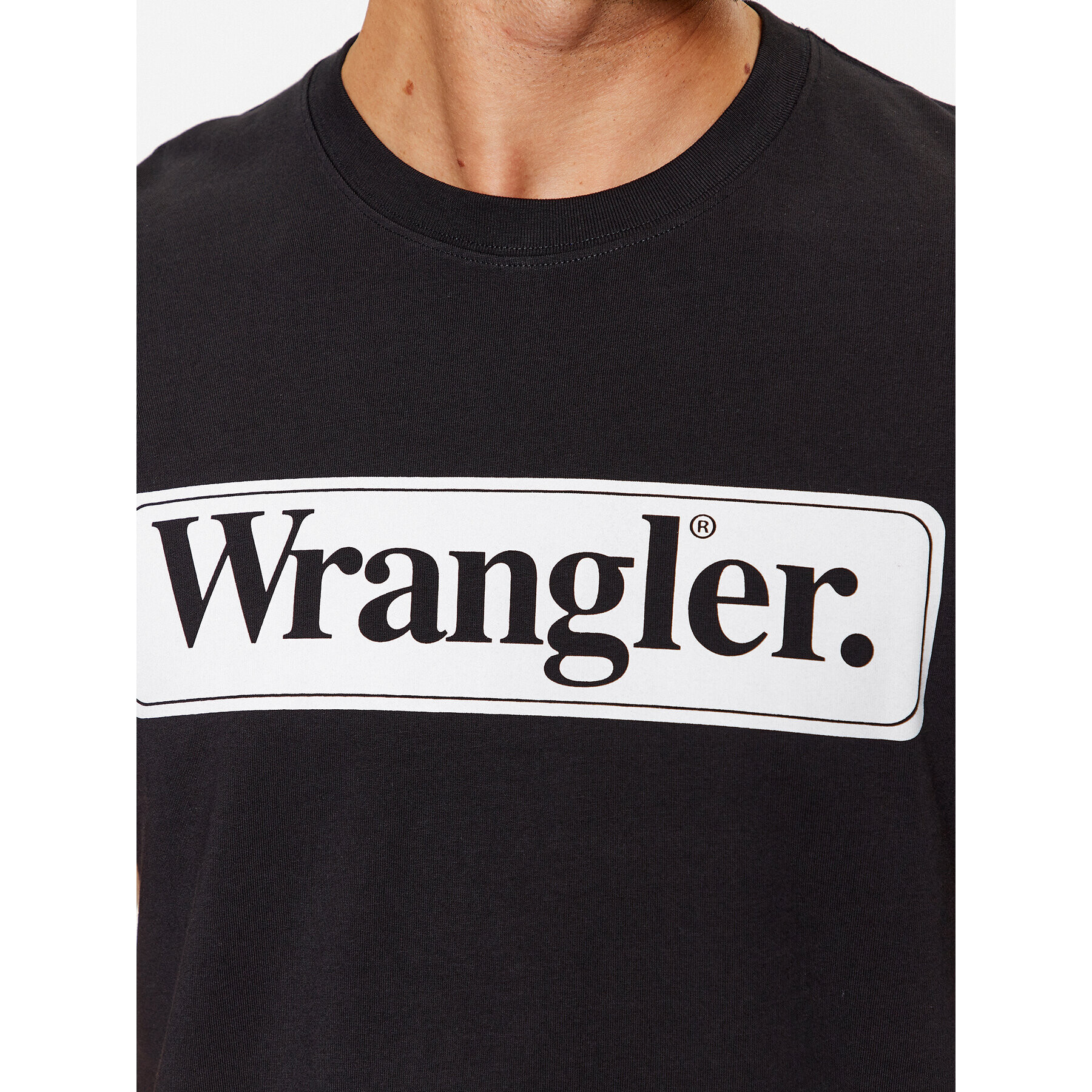 Wrangler Tricou 112341132 Negru Regular Fit - Pled.ro