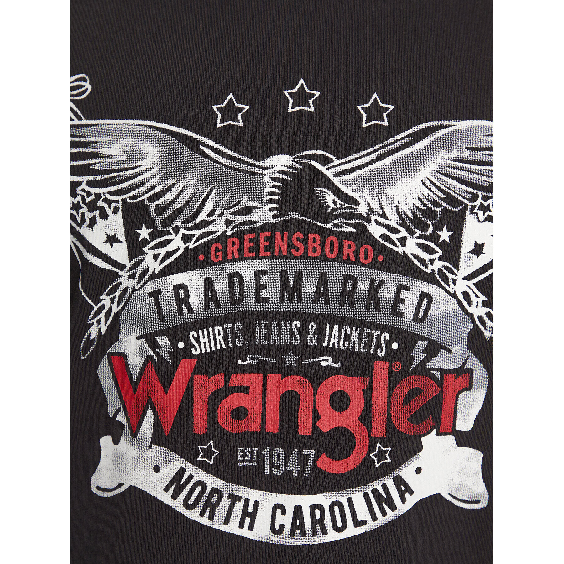 Wrangler Tricou Americana 112341191 Negru Regular Fit - Pled.ro