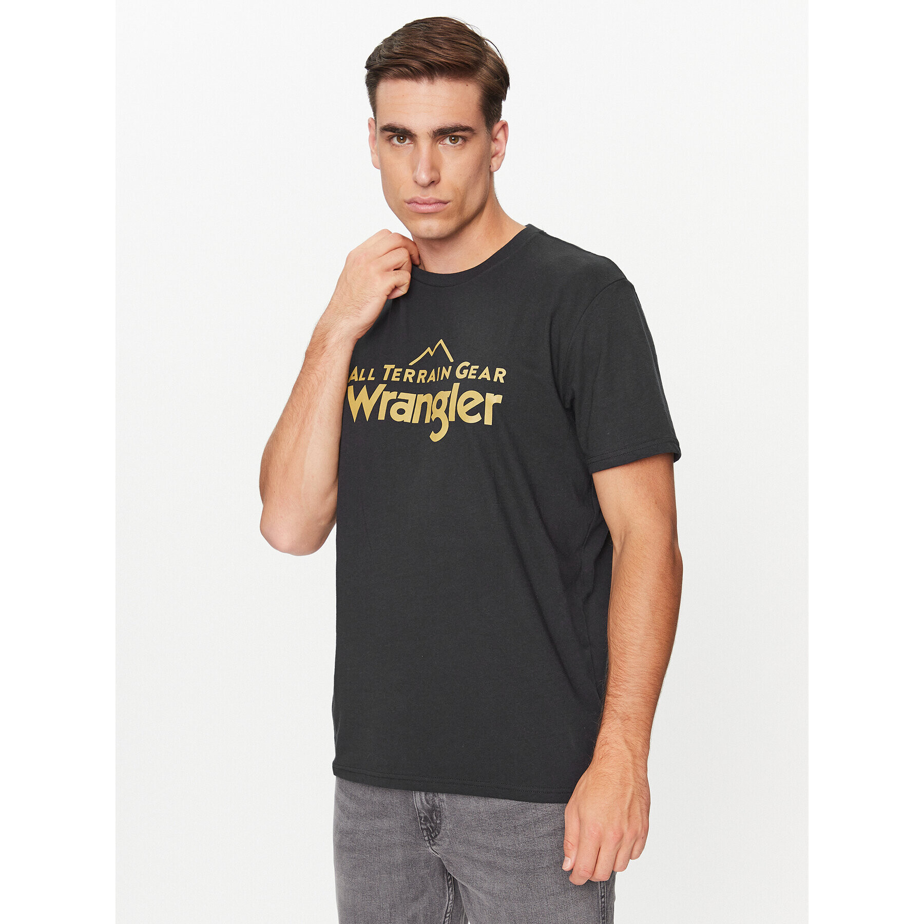 Wrangler Tricou Logo 112341249 Negru Regular Fit - Pled.ro