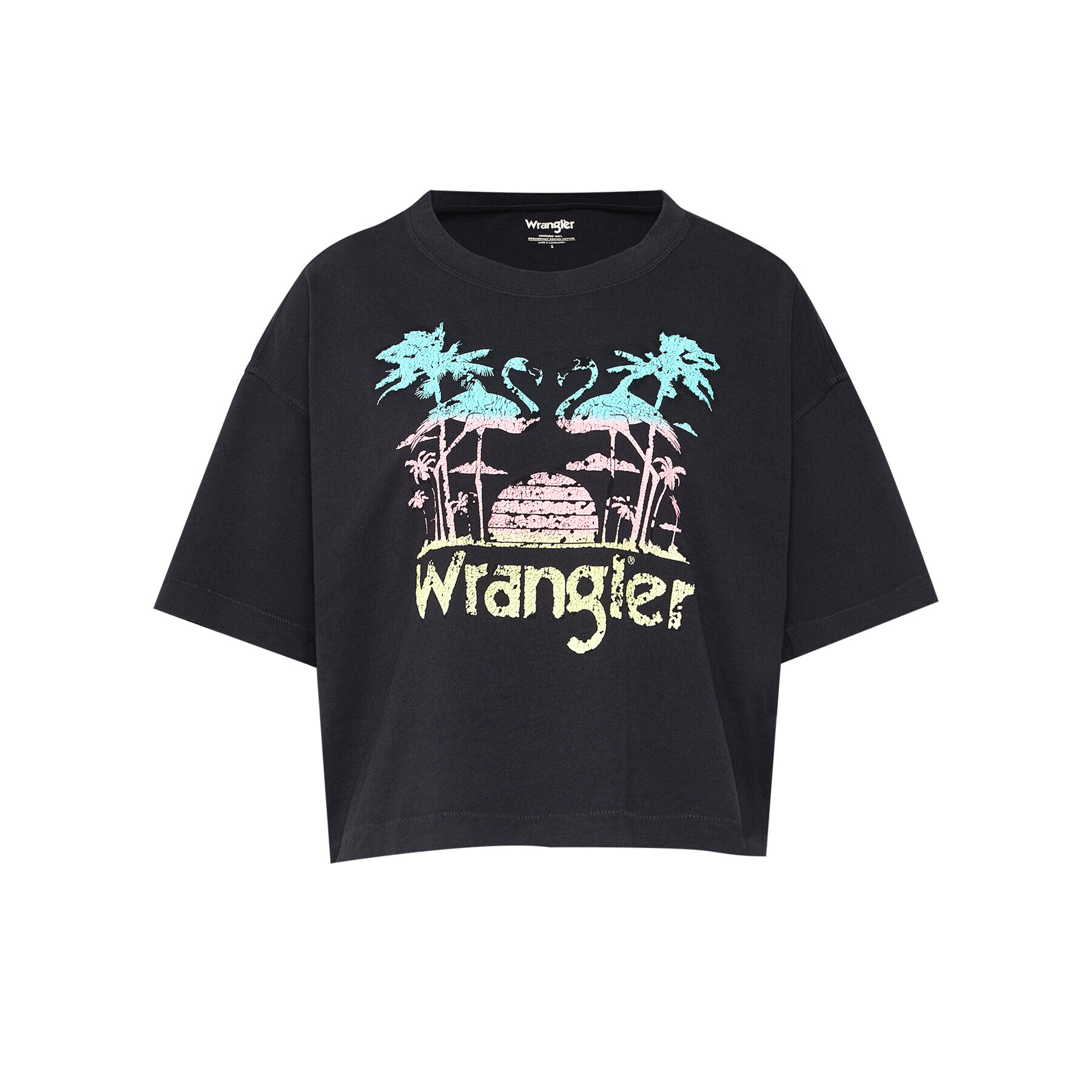 Wrangler Tricou Boxy W7S2GFXV6 Gri Relaxed Fit - Pled.ro