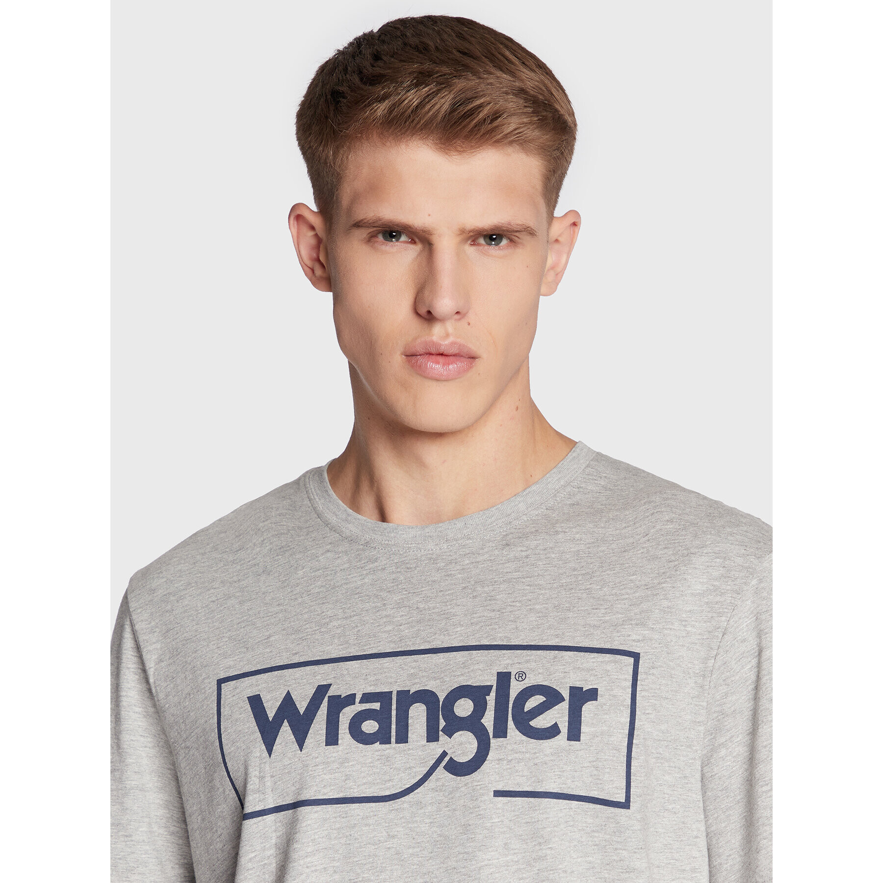 Wrangler Tricou Frame Logo W70JD3X37 112320767 Gri Regular Fit - Pled.ro