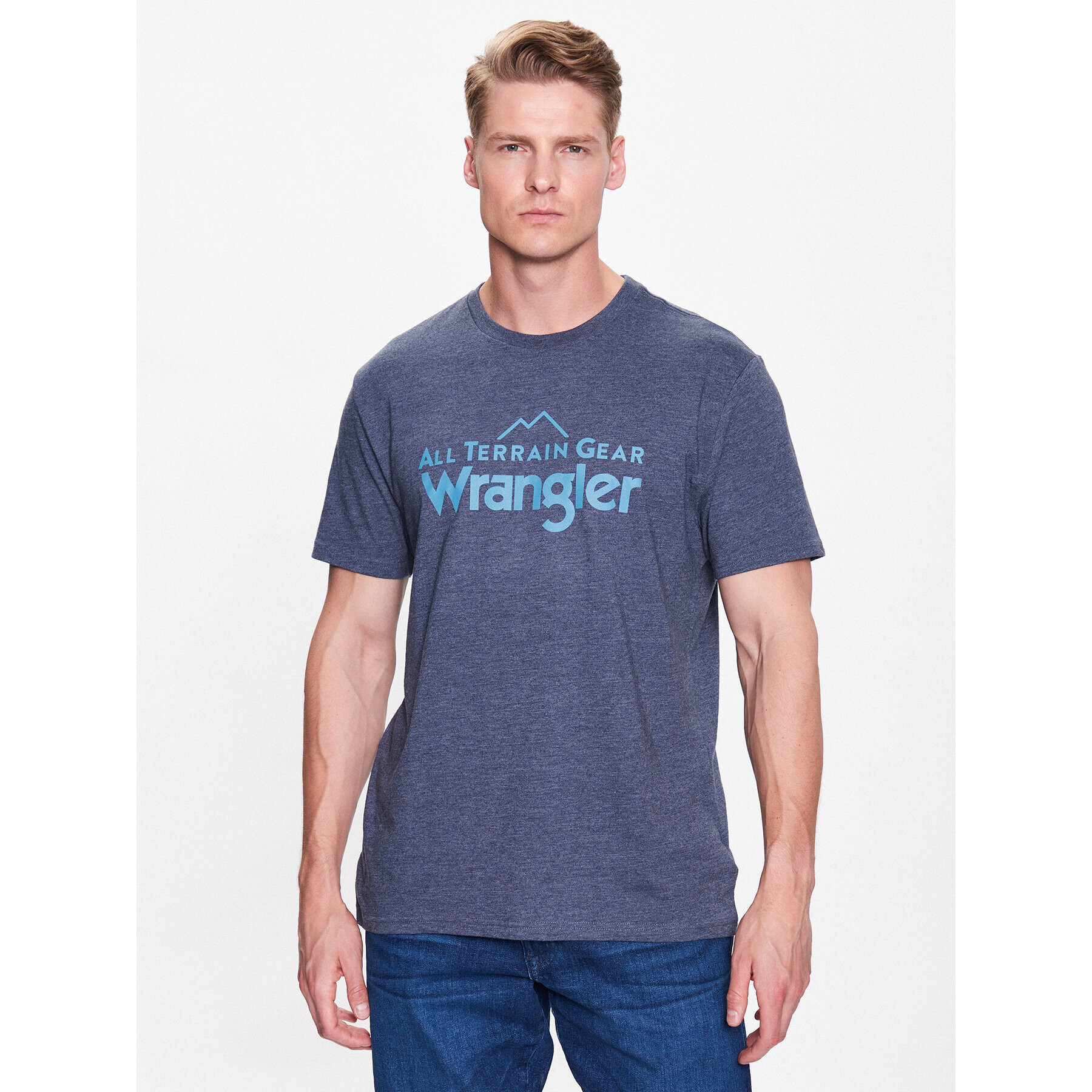 Wrangler Tricou Logo Tee WC5EGEC16 112335671 Bleumarin Regular Fit - Pled.ro