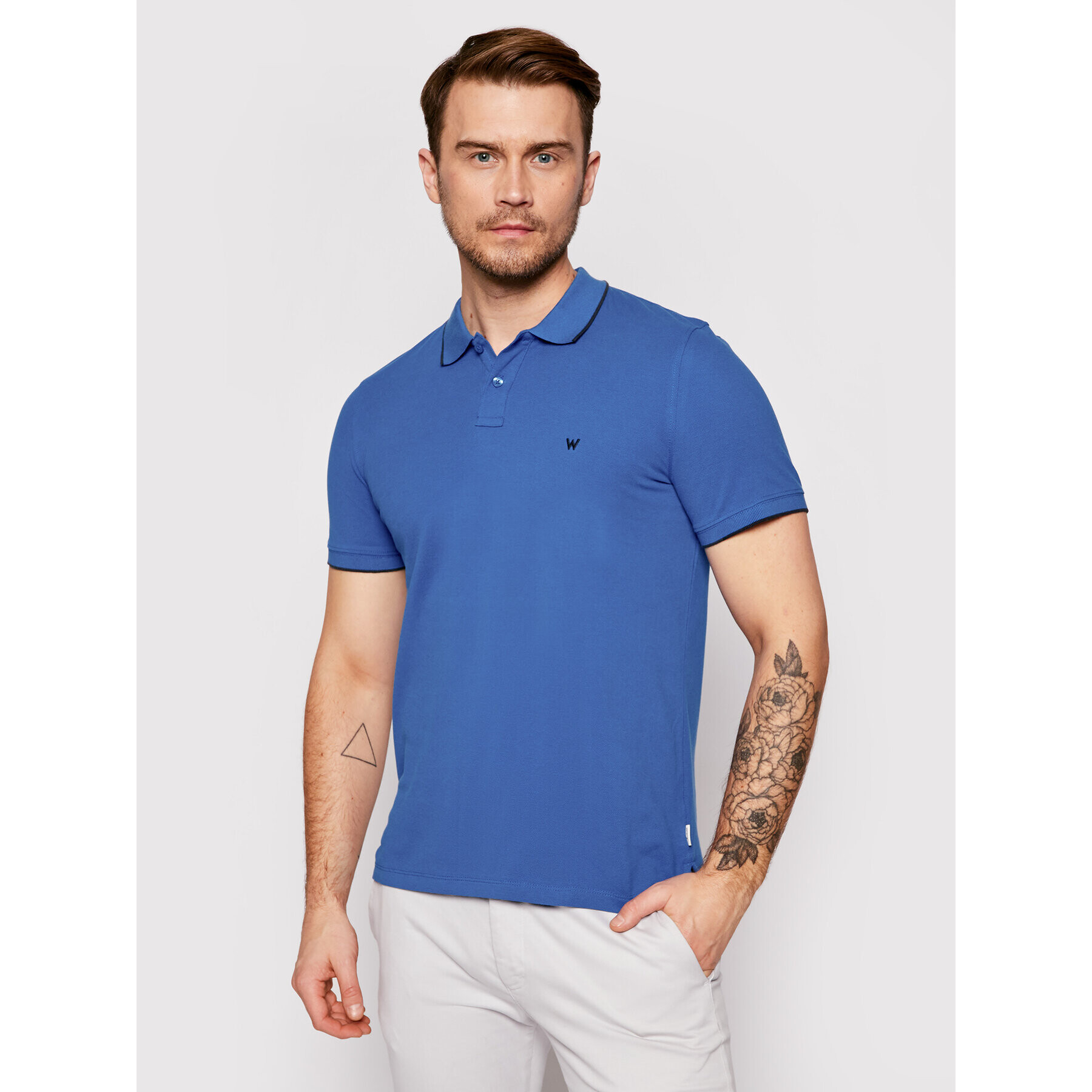 Wrangler Tricou polo W7D5K4X05 Albastru Regular Fit - Pled.ro