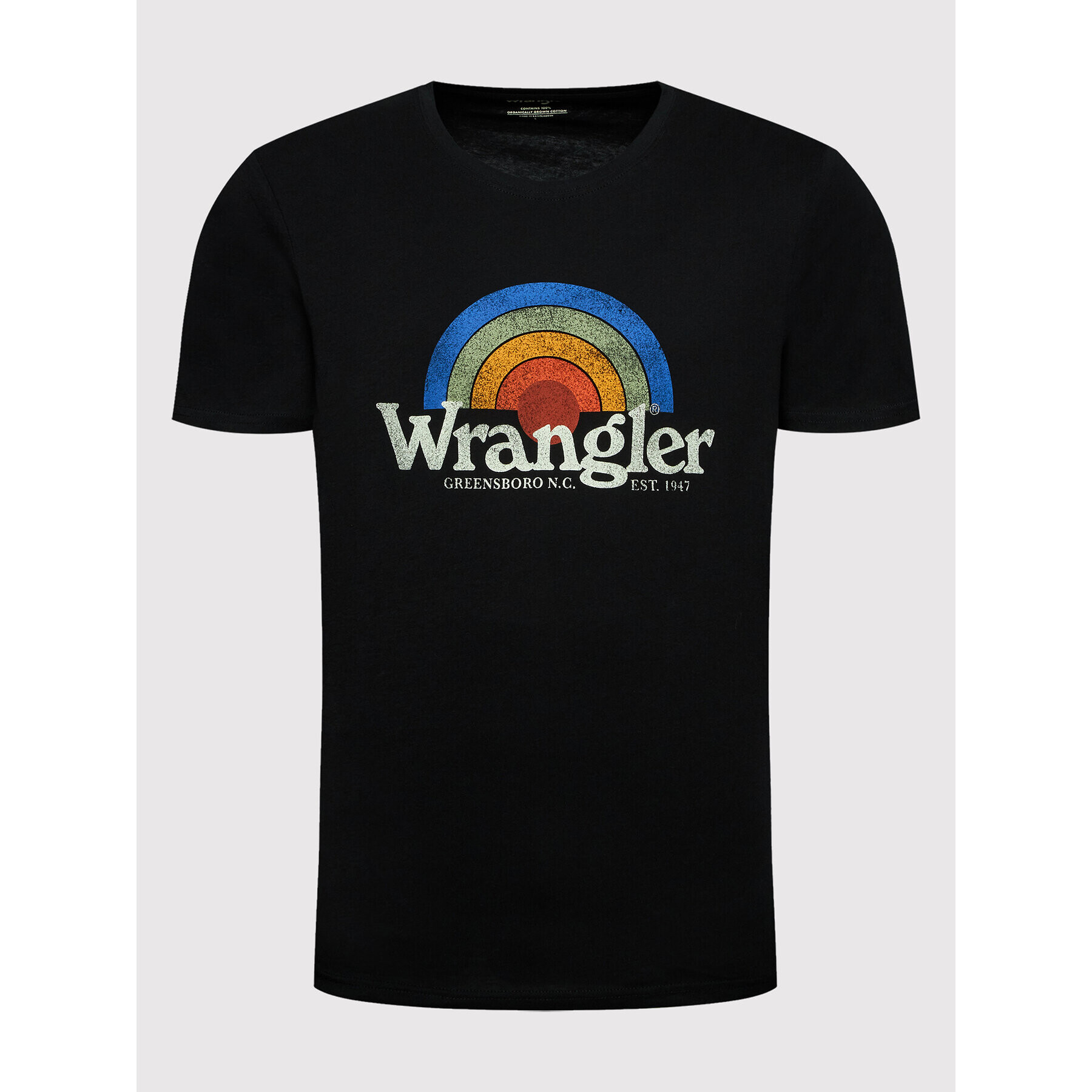 Wrangler Tricou Sunrise W7J2D3100 Negru Regular Fit - Pled.ro