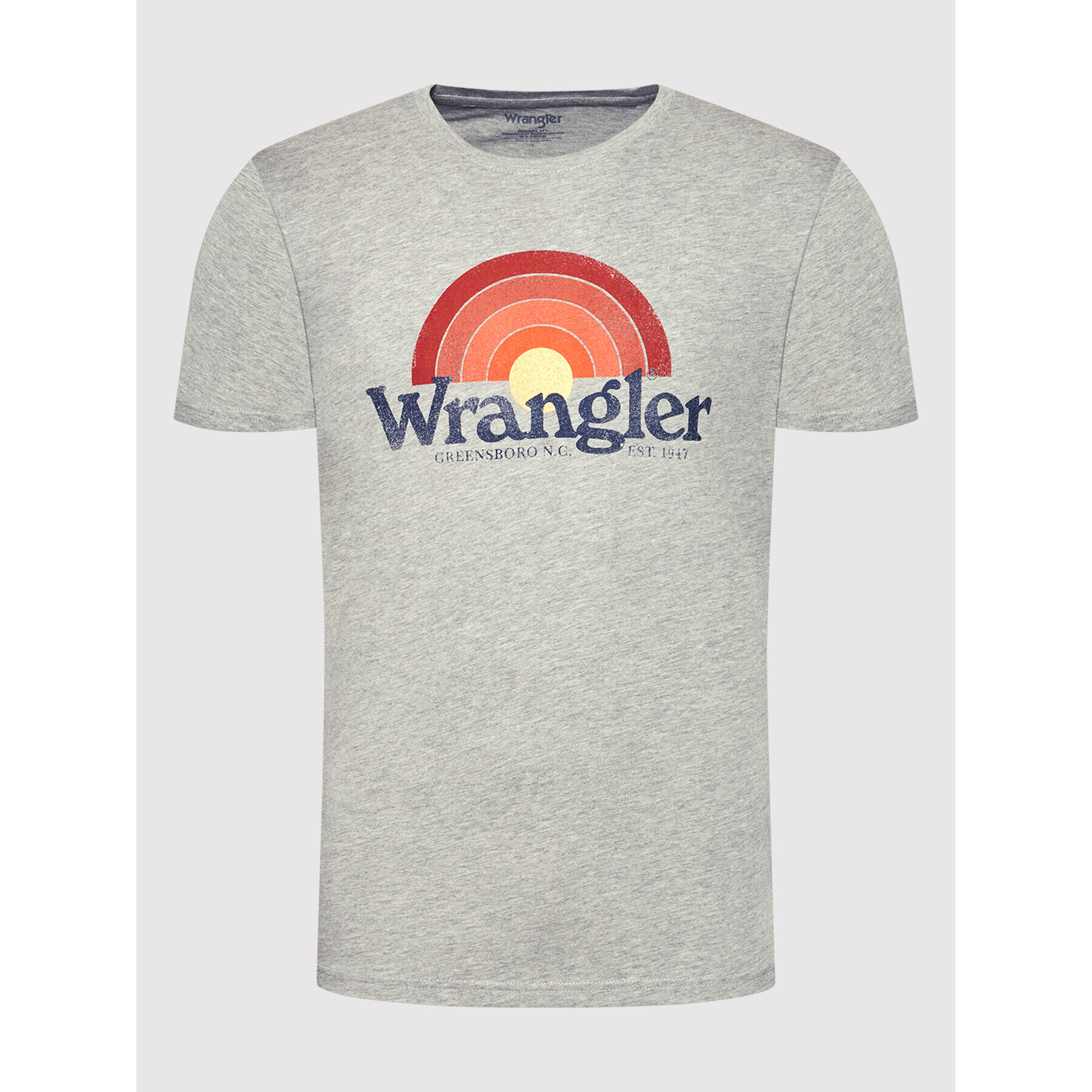 Wrangler Tricou Sunrise W7J2D3X37 Gri Regular Fit - Pled.ro