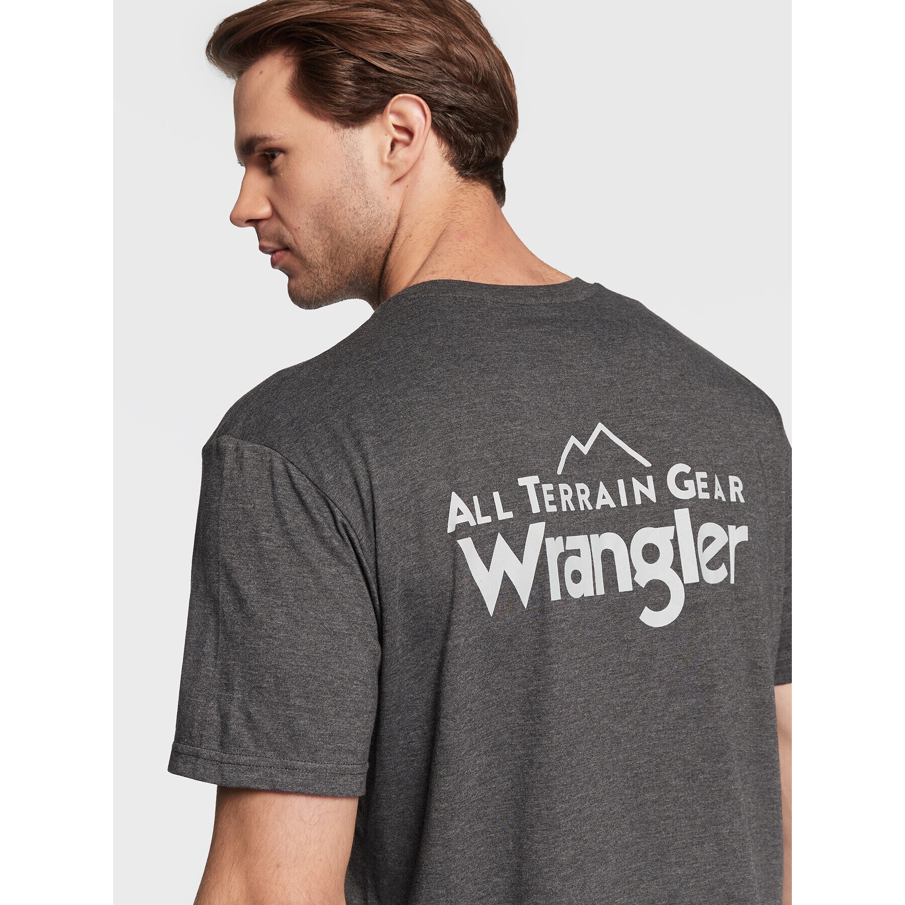 Wrangler Tricou WC5EGEB00 Gri Regular Fit - Pled.ro