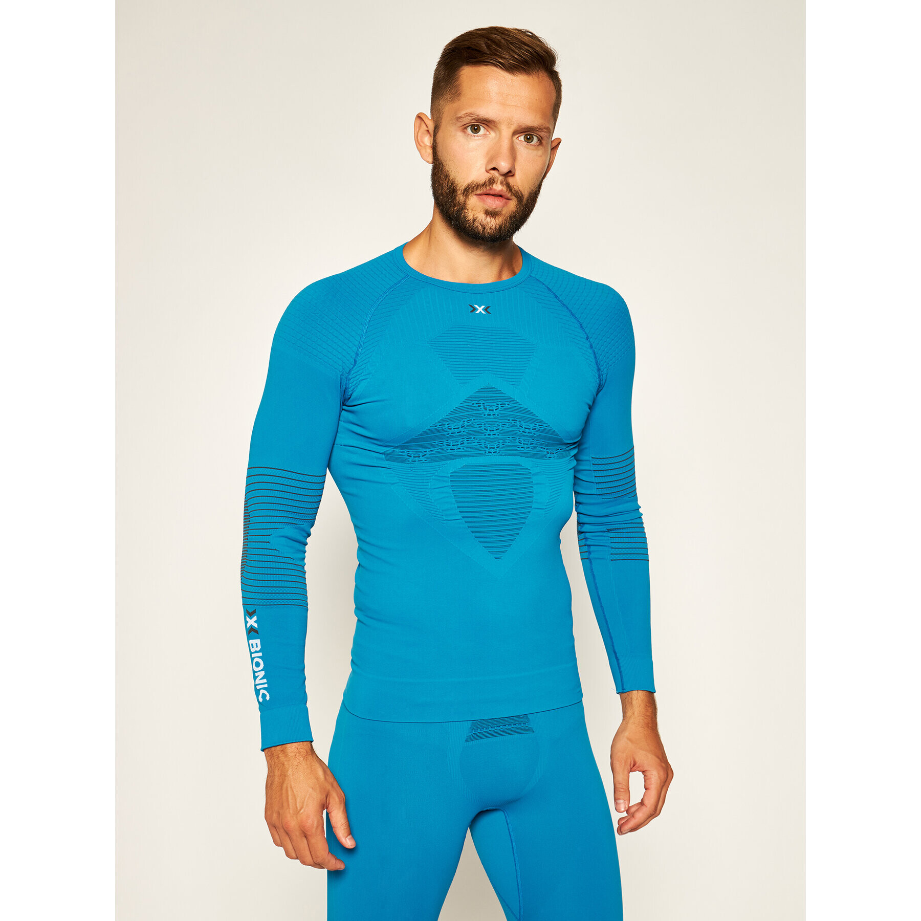 X-Bionic Lenjerie de corp termoactivă partea de sus Energizer 4.0 NGYT06W19M Albastru Slim Fit - Pled.ro