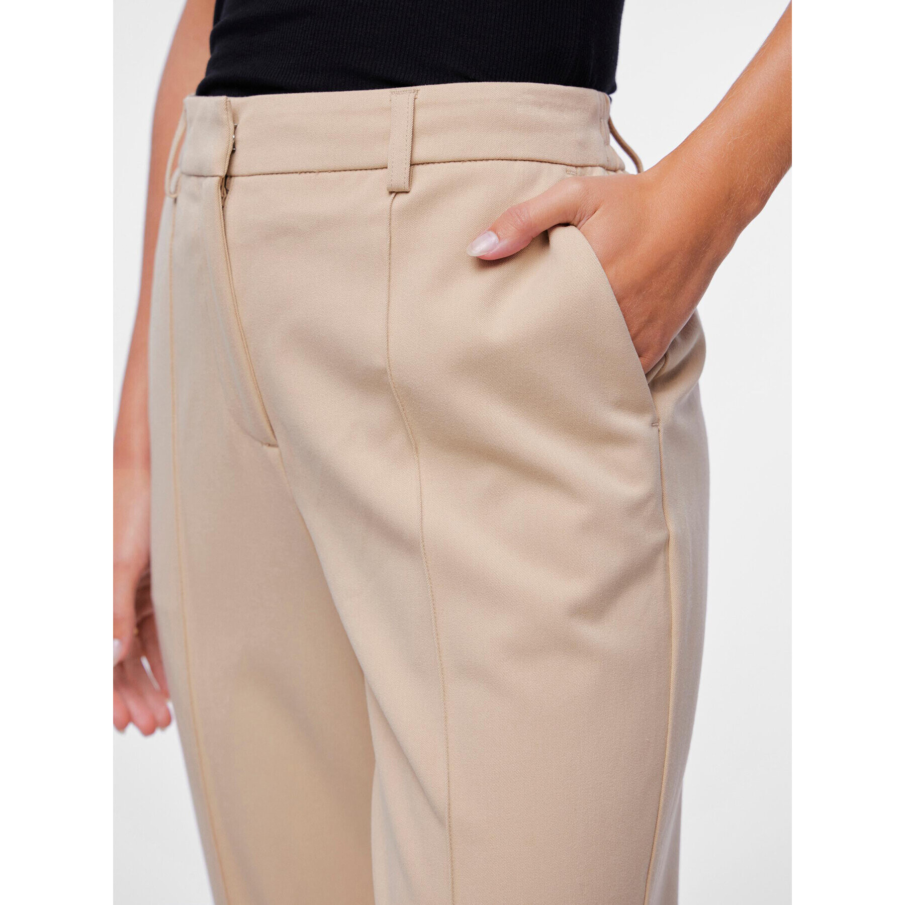 YAS Pantaloni chino Scoop 26032835 Bej Regular Fit - Pled.ro