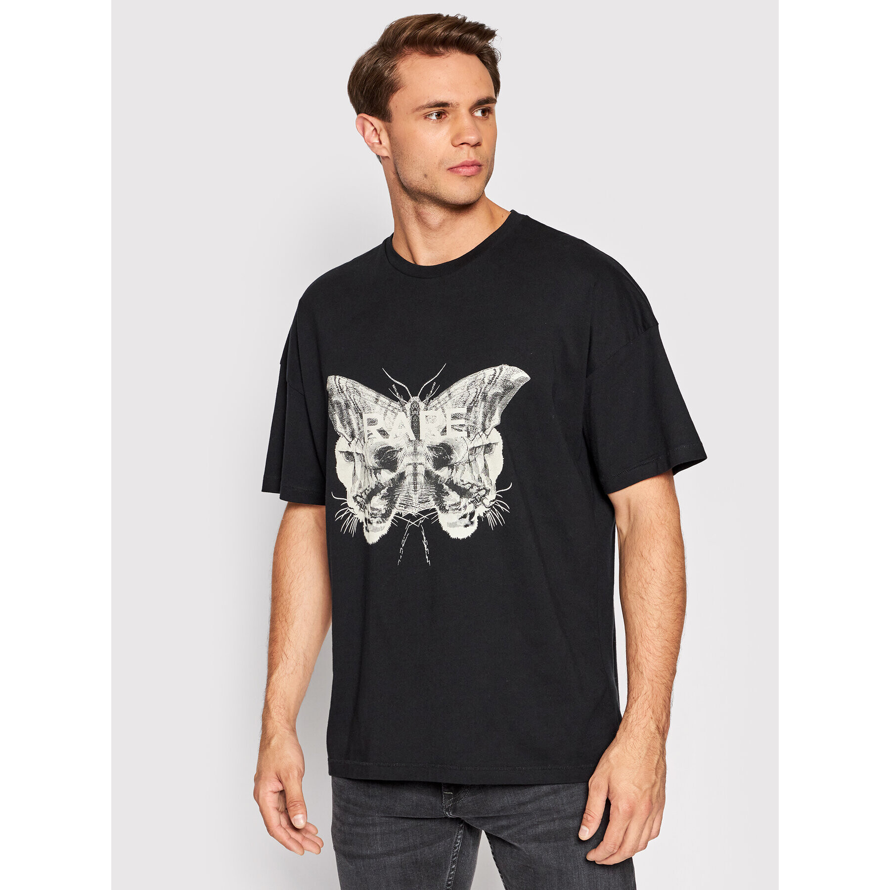 Young Poets Society Tricou Lion Butterfly Arne 107272 Negru Regular Fit - Pled.ro