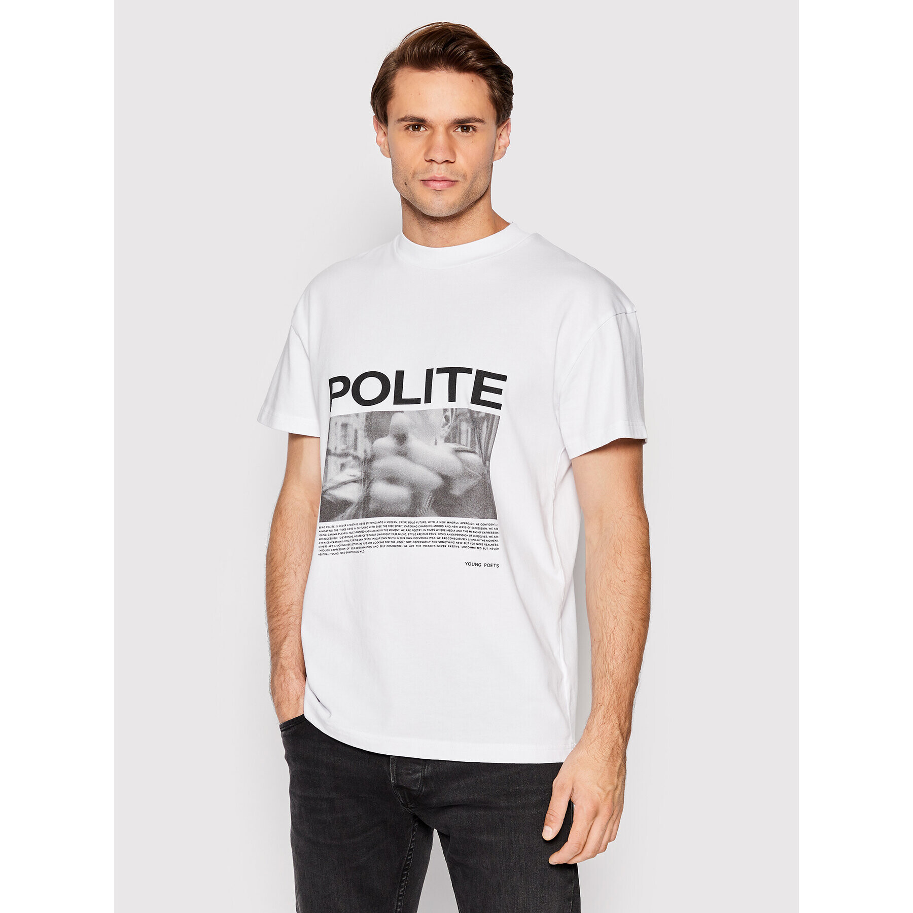 Young Poets Society Tricou Polite Daylen 107078 Alb Regular Fit - Pled.ro