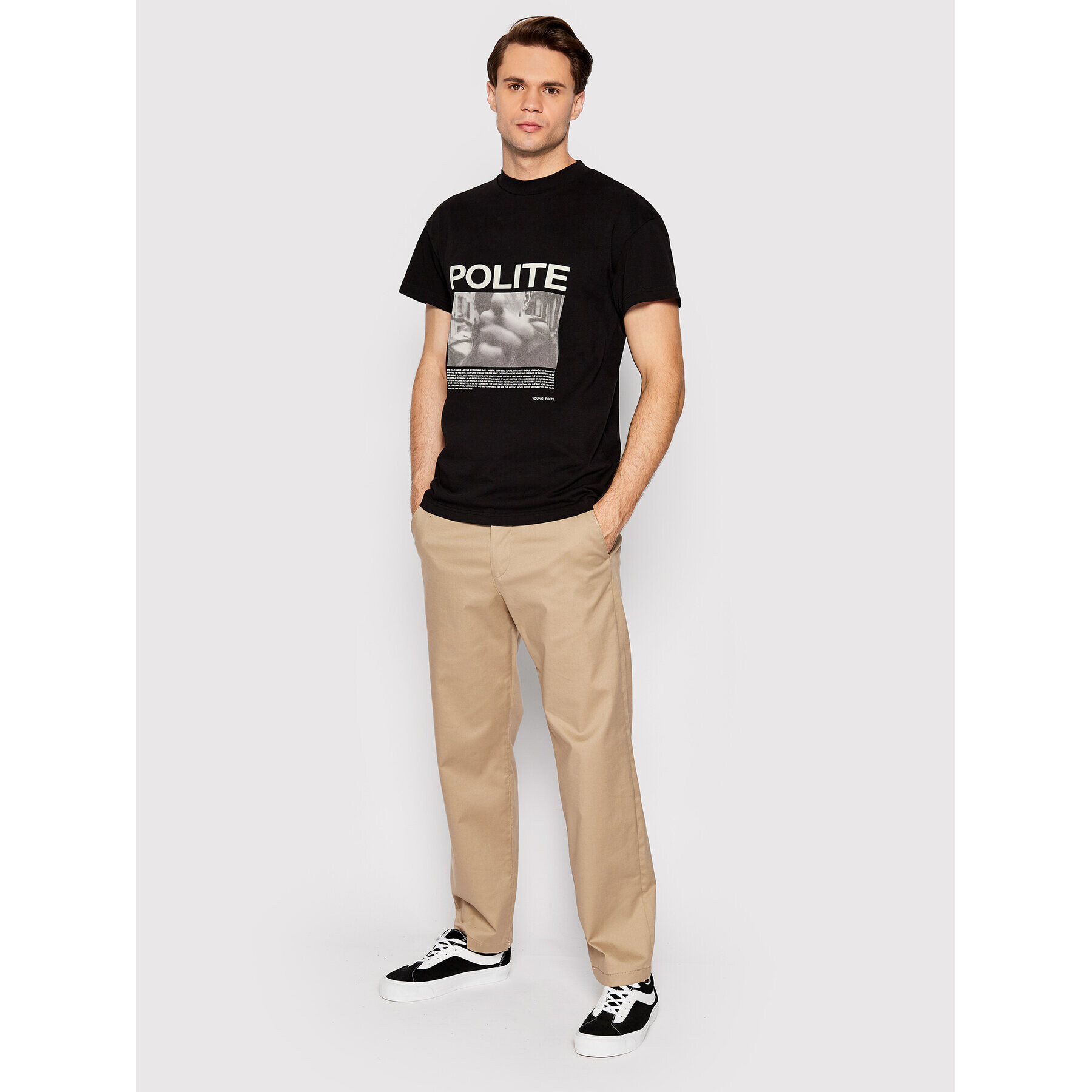 Young Poets Society Tricou Polite Daylen 107078 Negru Regular Fit - Pled.ro