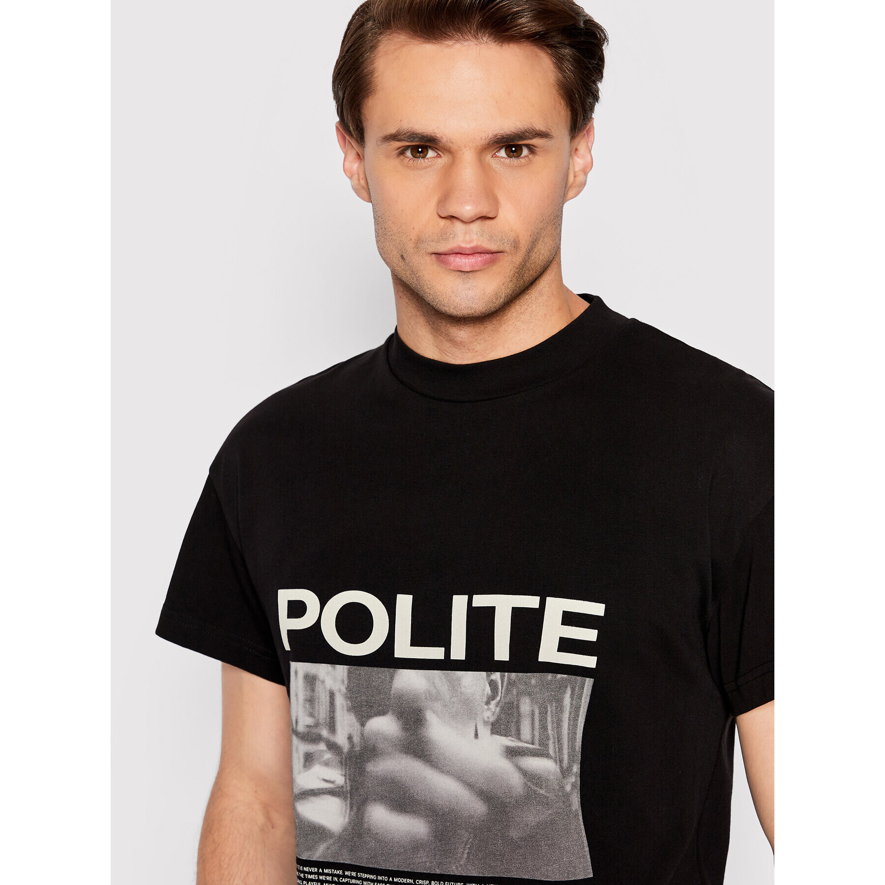 Young Poets Society Tricou Polite Daylen 107078 Negru Regular Fit - Pled.ro