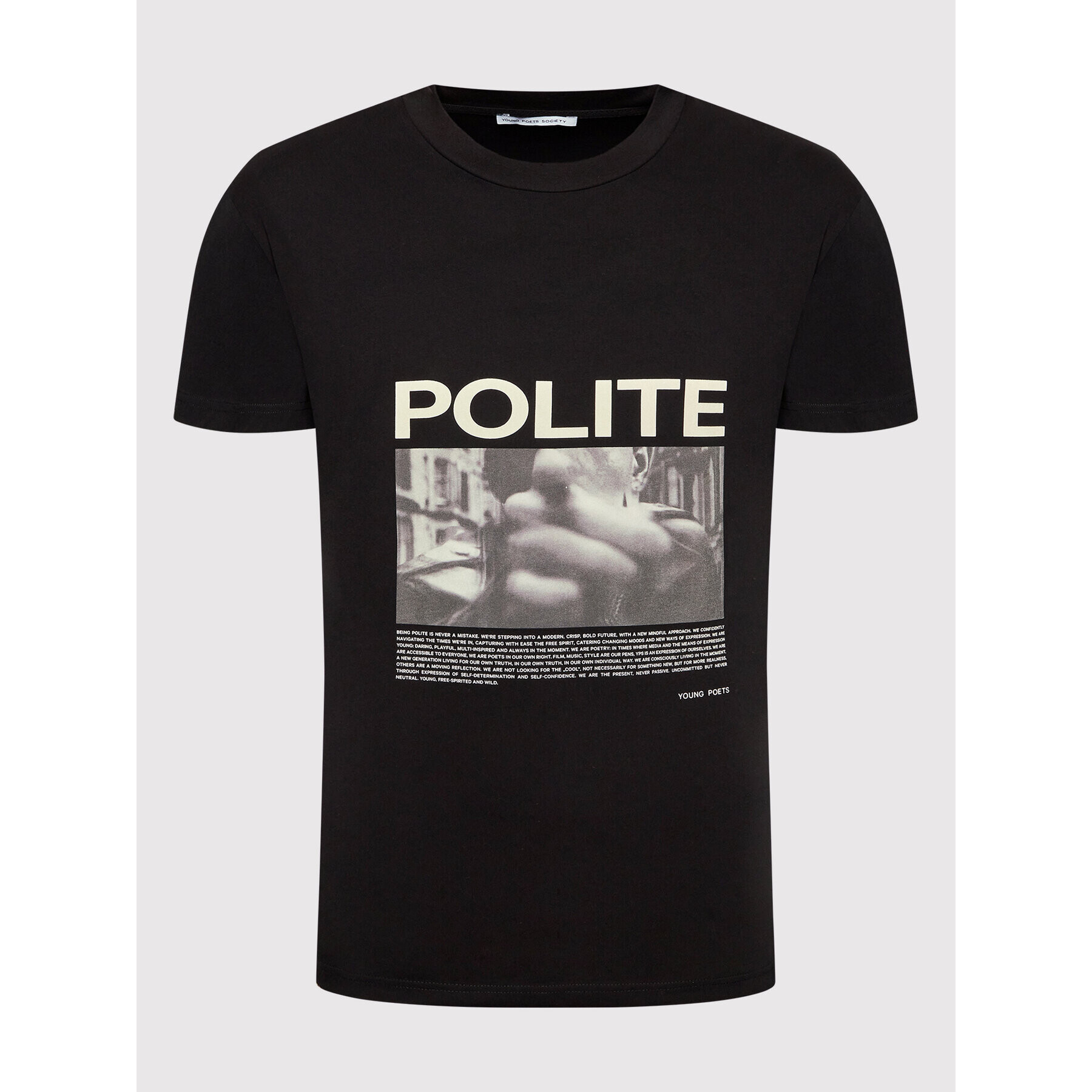 Young Poets Society Tricou Polite Daylen 107078 Negru Regular Fit - Pled.ro