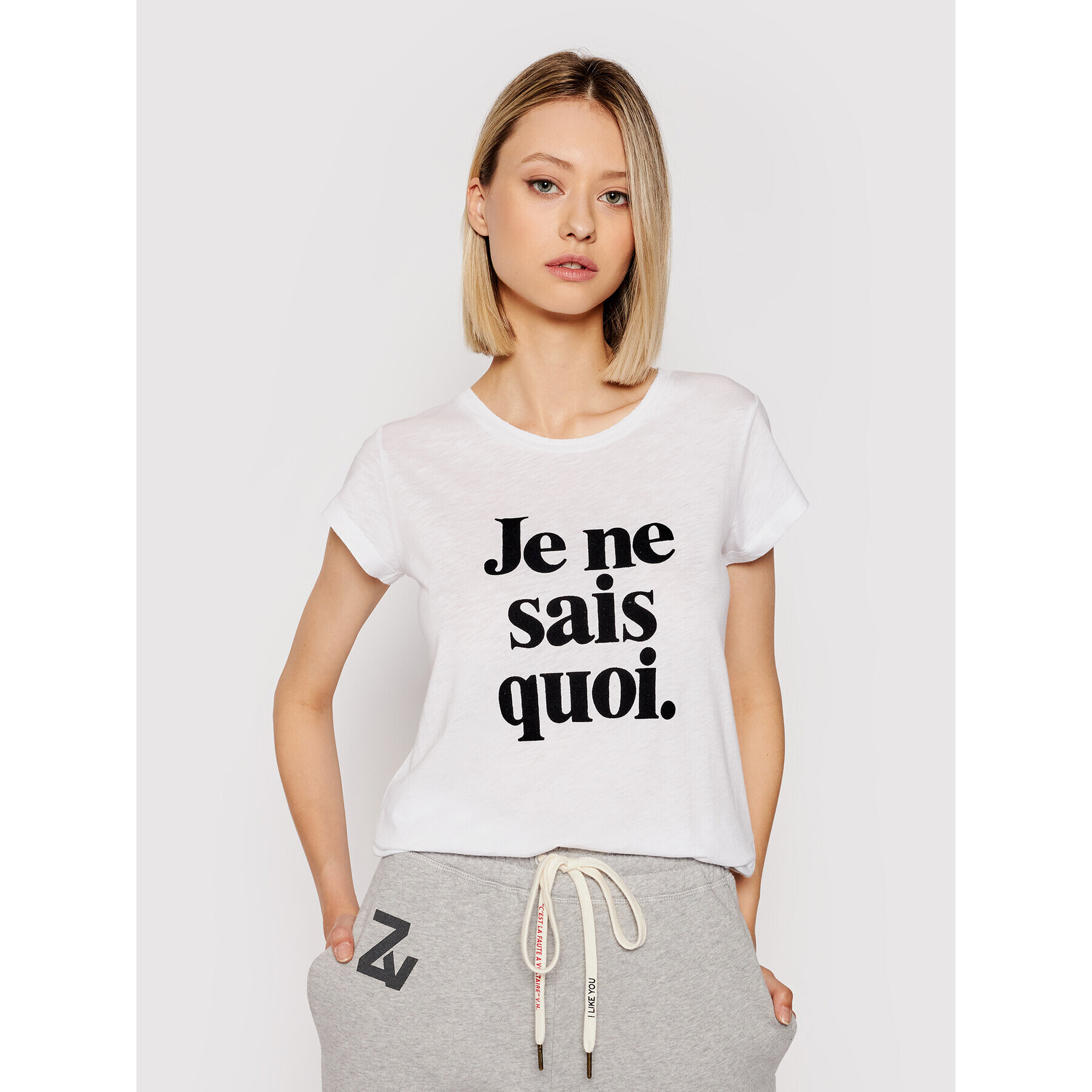 Zadig&Voltaire Tricou Je Ne Sais Quoi WHTS1803F Alb Regular Fit - Pled.ro