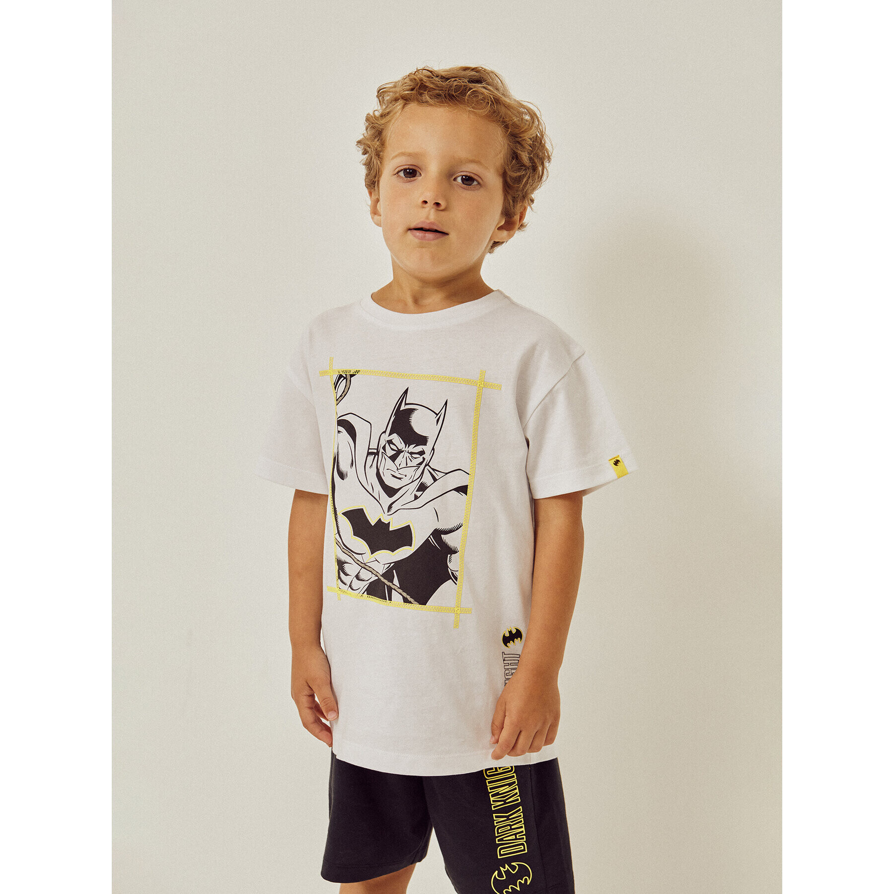 Zippy Set tricou și pantaloni scurți Batman ZKBAP0602 23001 Alb Regular Fit - Pled.ro