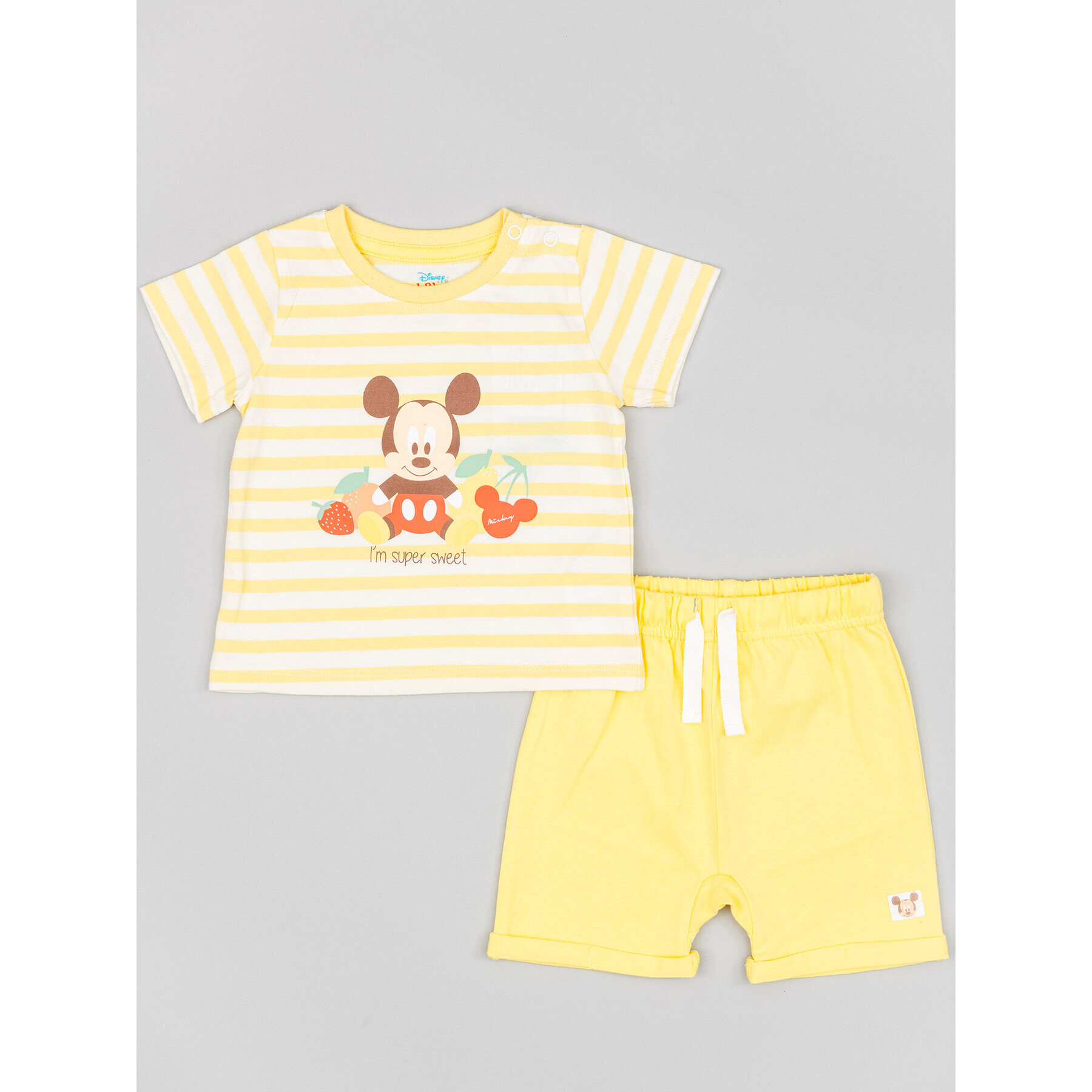 Zippy Set tricou și pantaloni scurți Myszka Miki ZNBAP0602 23008 Galben Regular Fit - Pled.ro