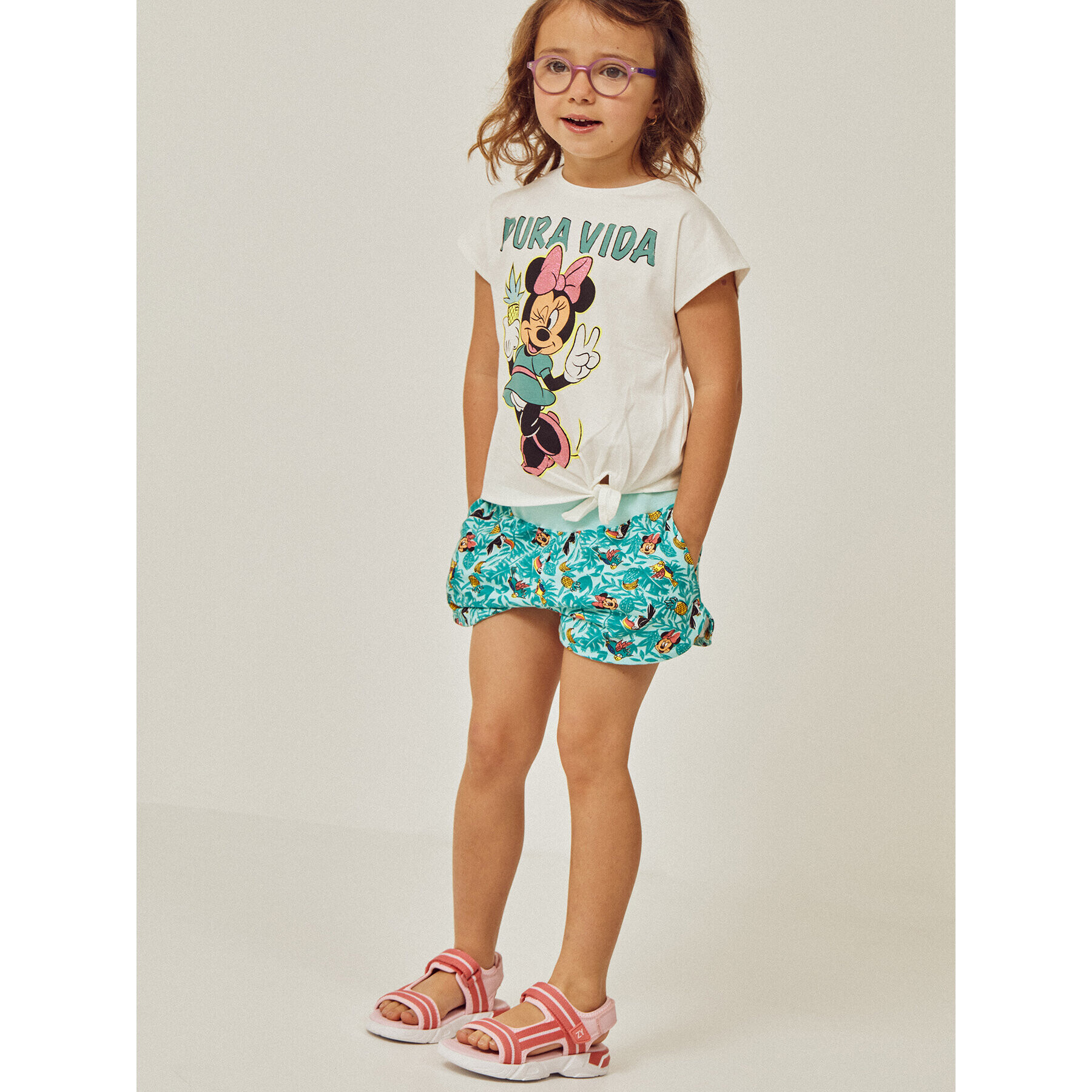 Zippy Set tricou și pantaloni scurți Myszka Minnie ZBGAP0602 23003 Albastru Regular Fit - Pled.ro