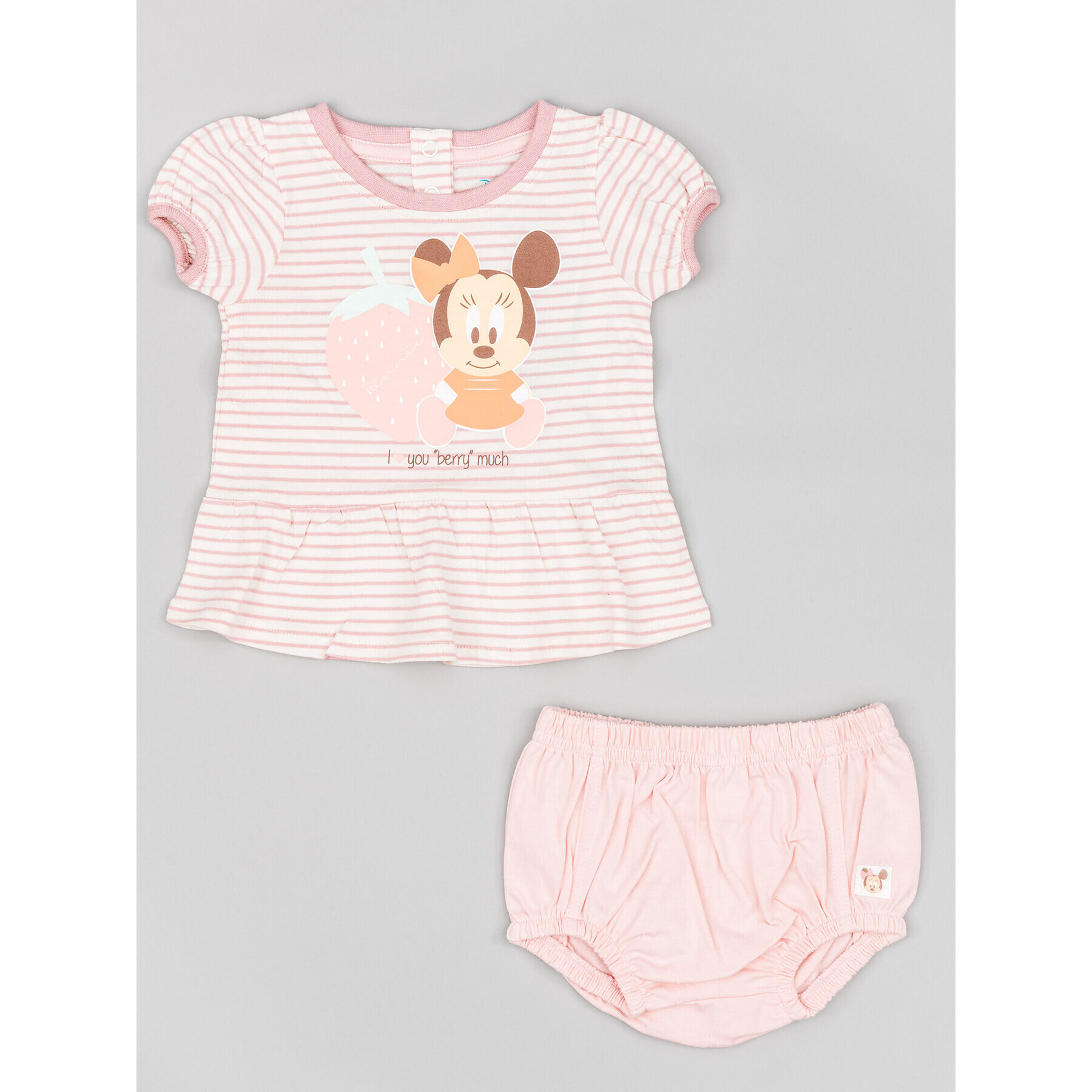 Zippy Set tricou și pantaloni scurți Myszka Minnie ZNGAP0602 23008 Roz Regular Fit - Pled.ro