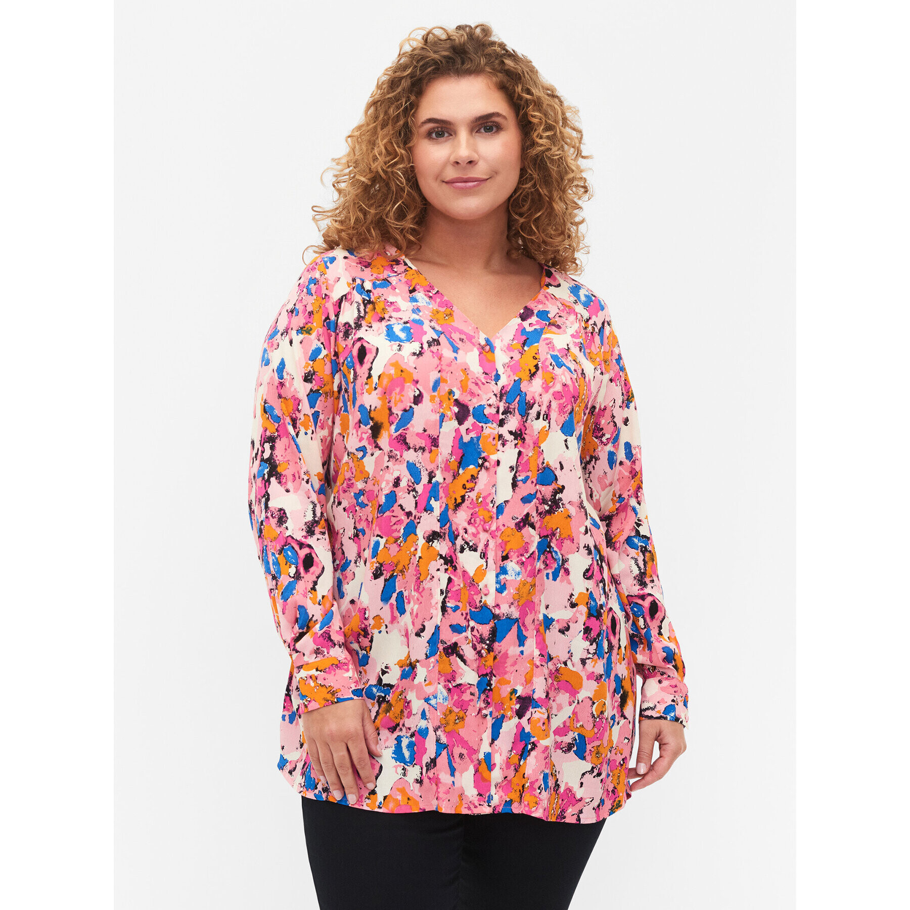 Zizzi Cămașă M58827A Roz Loose Fit - Pled.ro