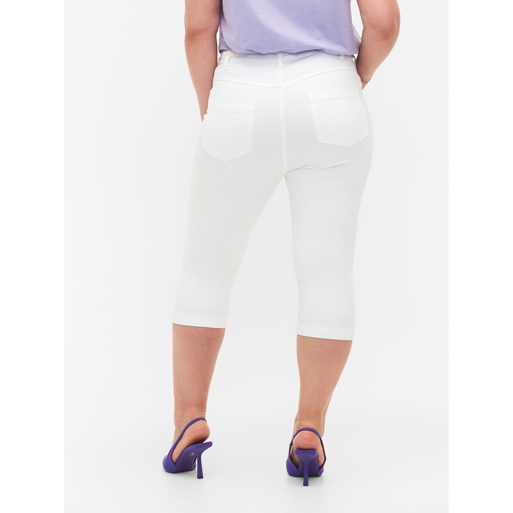 Zizzi Pantaloni scurți de blugi O10305H Alb Slim Fit - Pled.ro