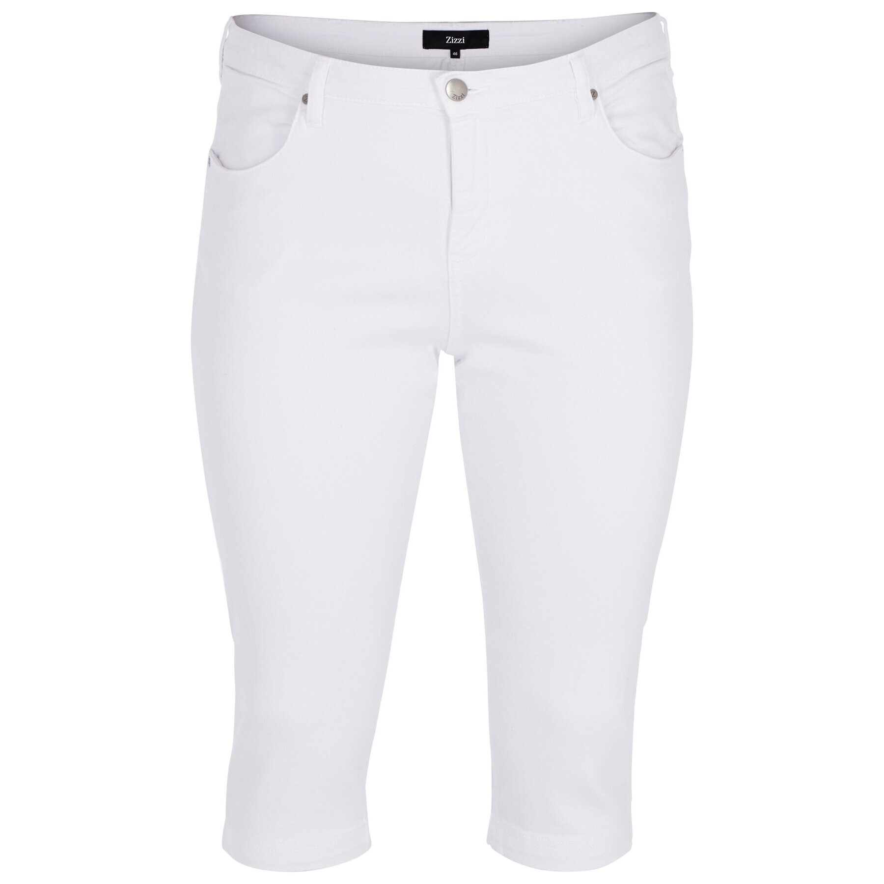 Zizzi Pantaloni scurți de blugi O10305H Alb Slim Fit - Pled.ro