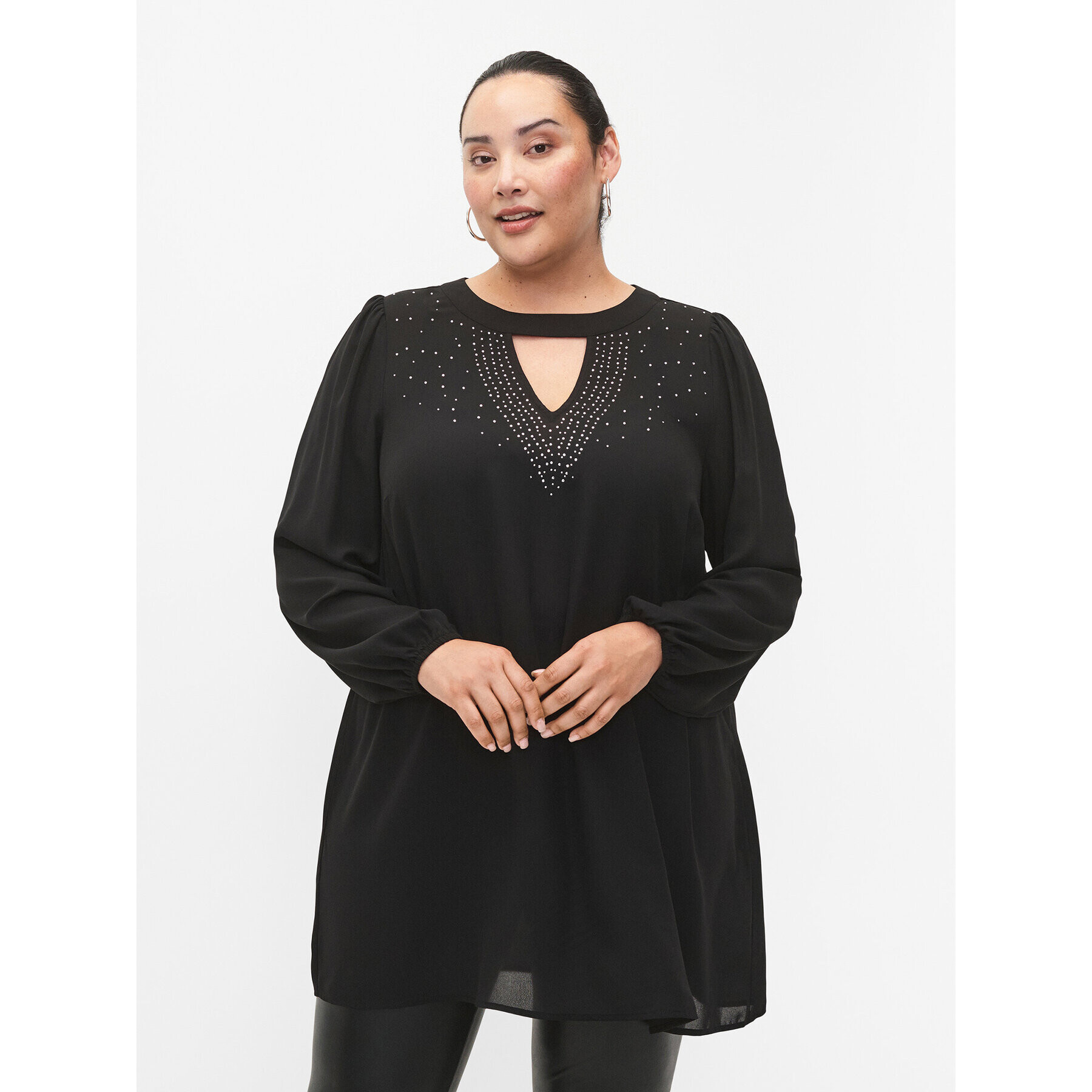 Zizzi Tunică M58942A Negru Regular Fit - Pled.ro