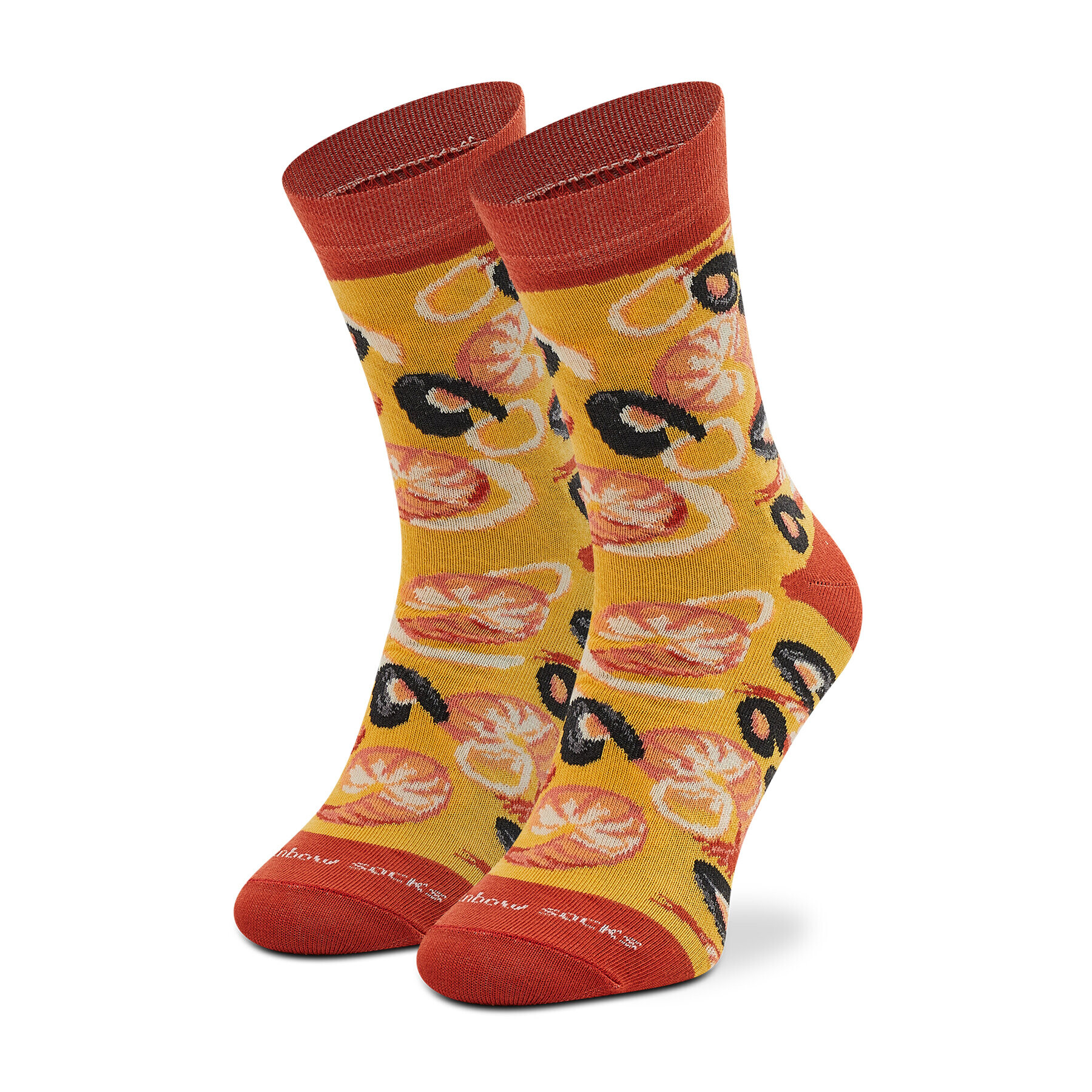 Rainbow Socks Șosete Înalte Unisex Pizza Socks Box Slice Pepperonii Galben - Pled.ro