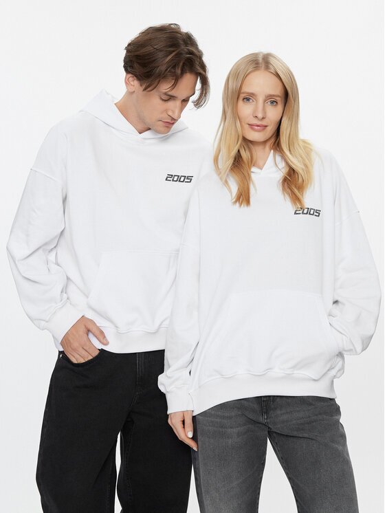 2005 Bluză Unisex Basic Alb Relaxed Fit