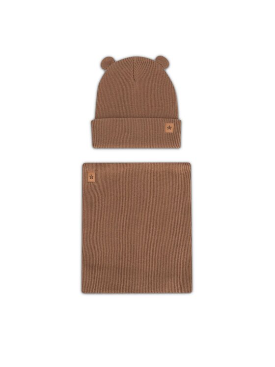 Action Boy Set căciulă și fular tip guler 8KF-001-AW24 Maro