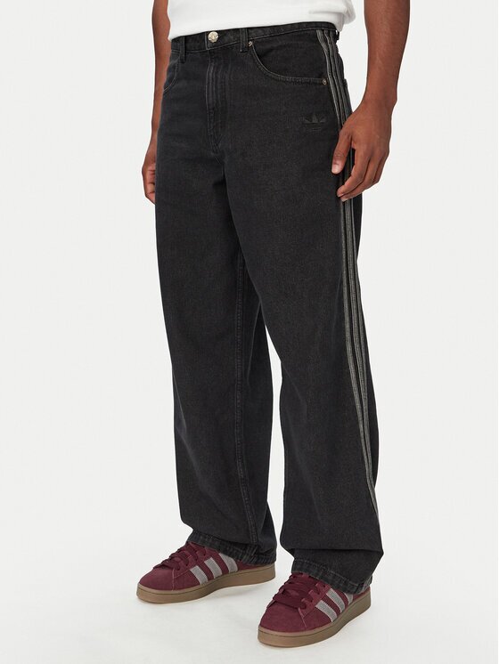 adidas Blugi Sst Denim Jeans Mid-Rise Straight Leg IB6947 Loose Fit
